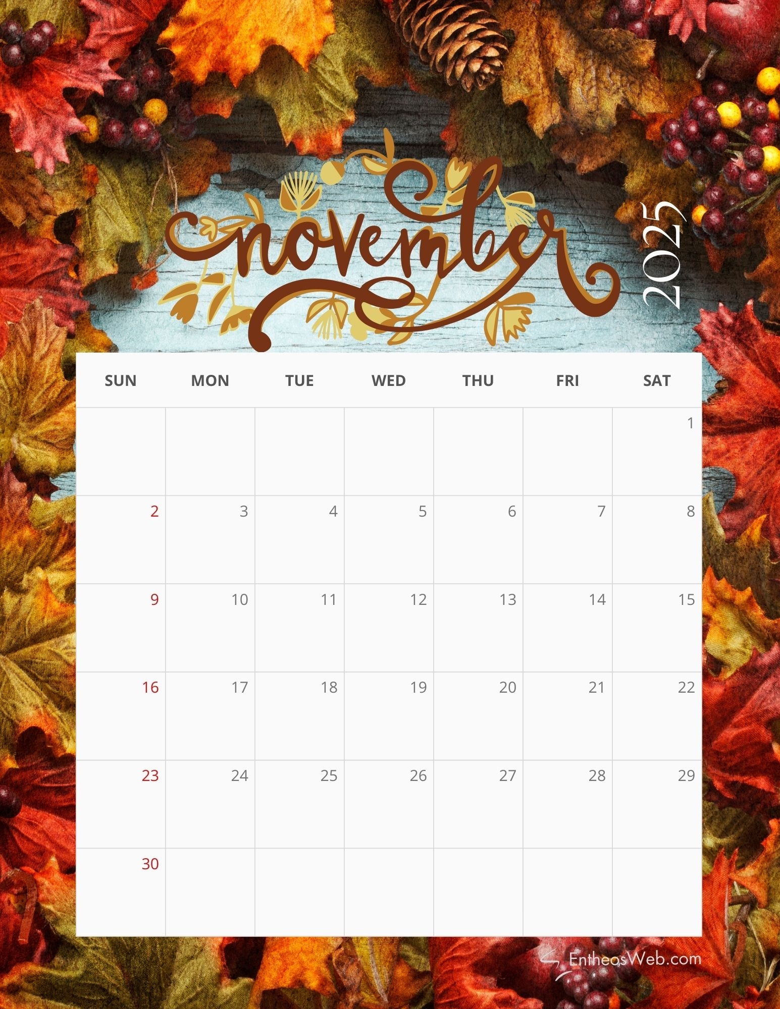 November 2025 Calendar Ipad Wallpaper