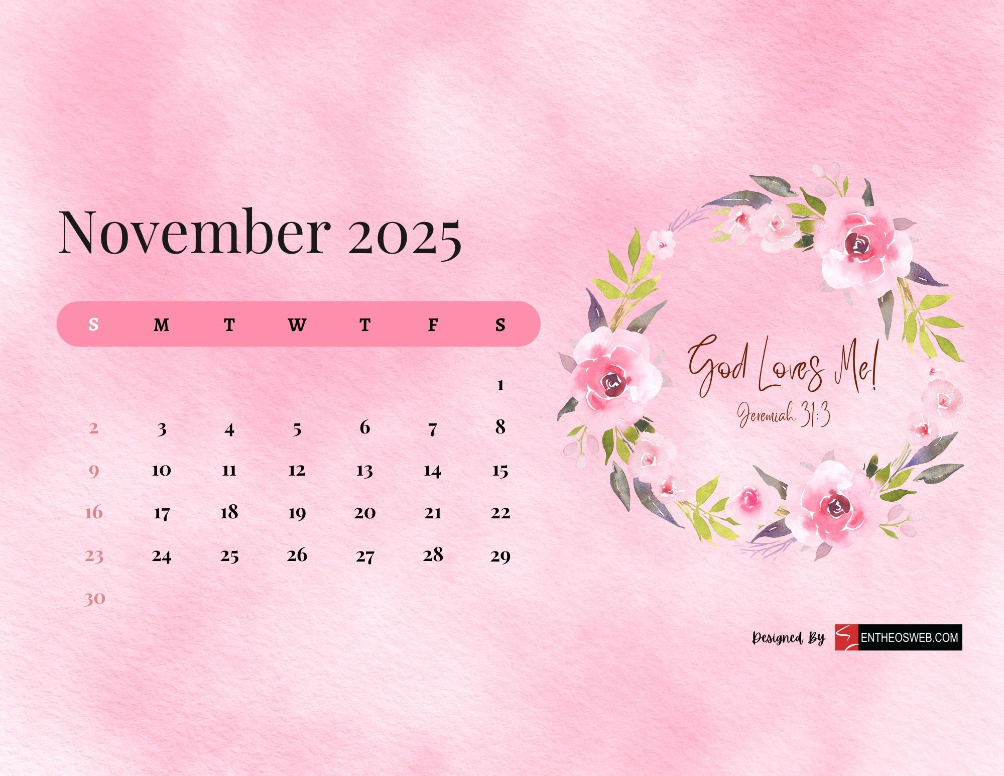 November 2025 Calendar Printables EntheosWeb
