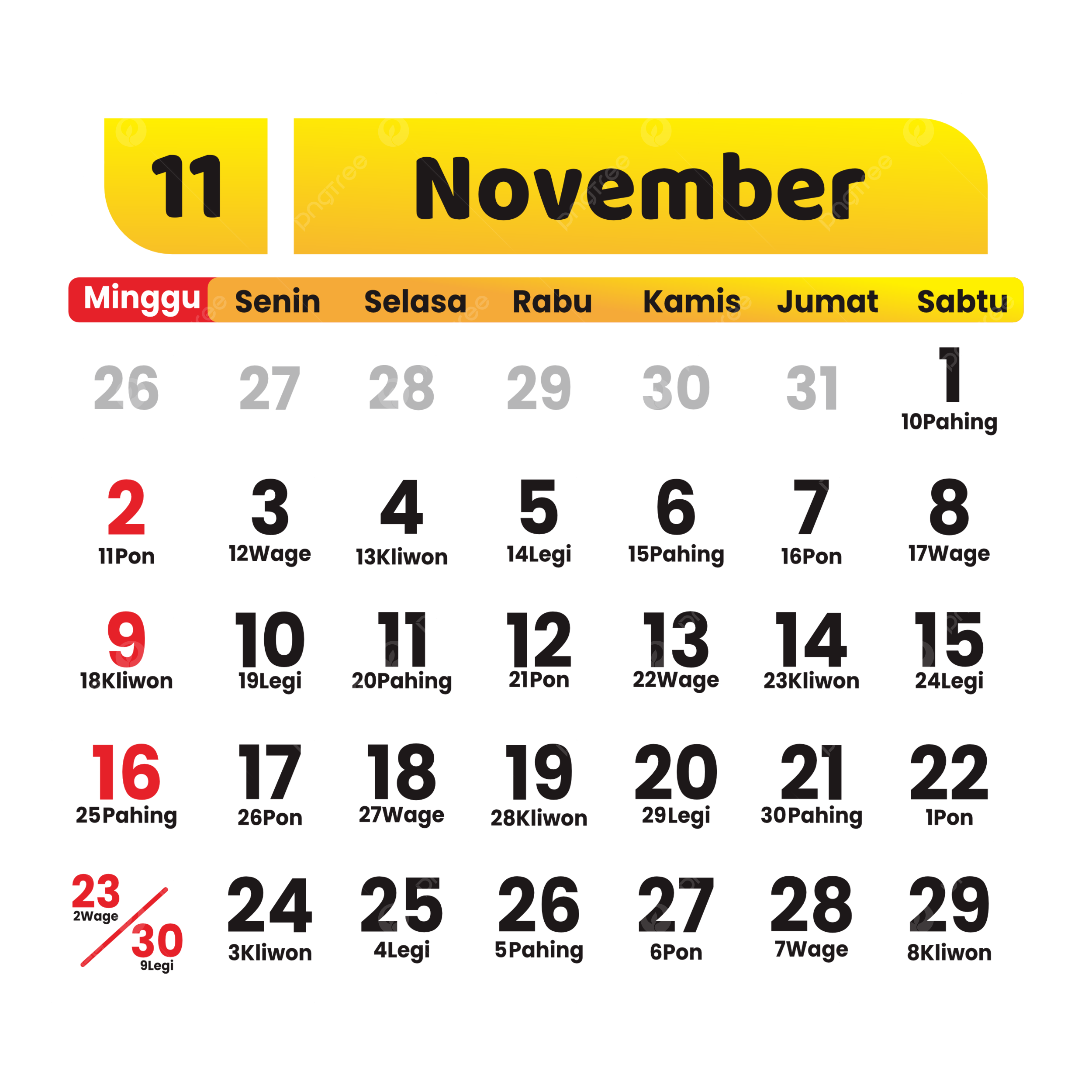 November 2025 Calendar How Many Days