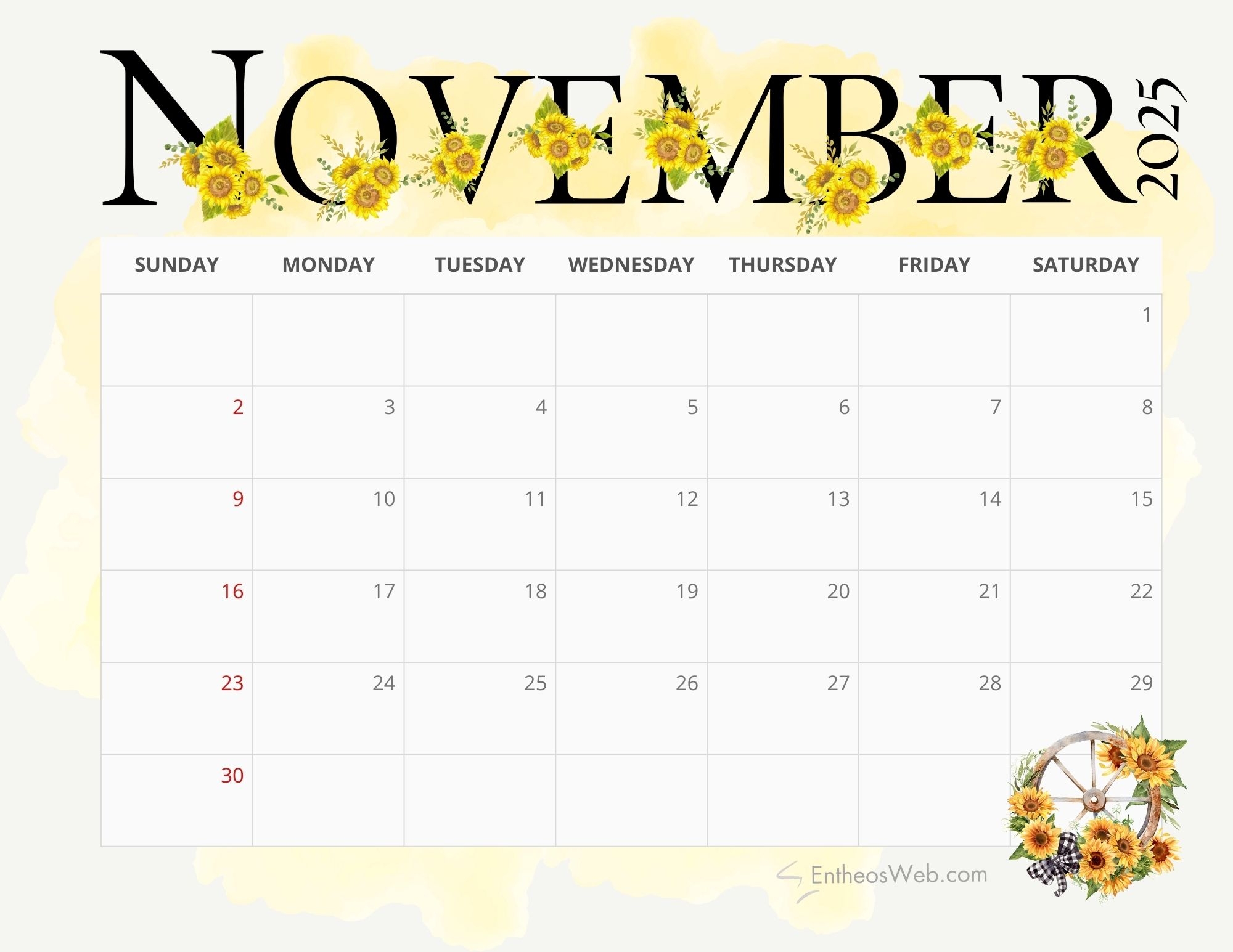 November 2025 Calendar Free Download
