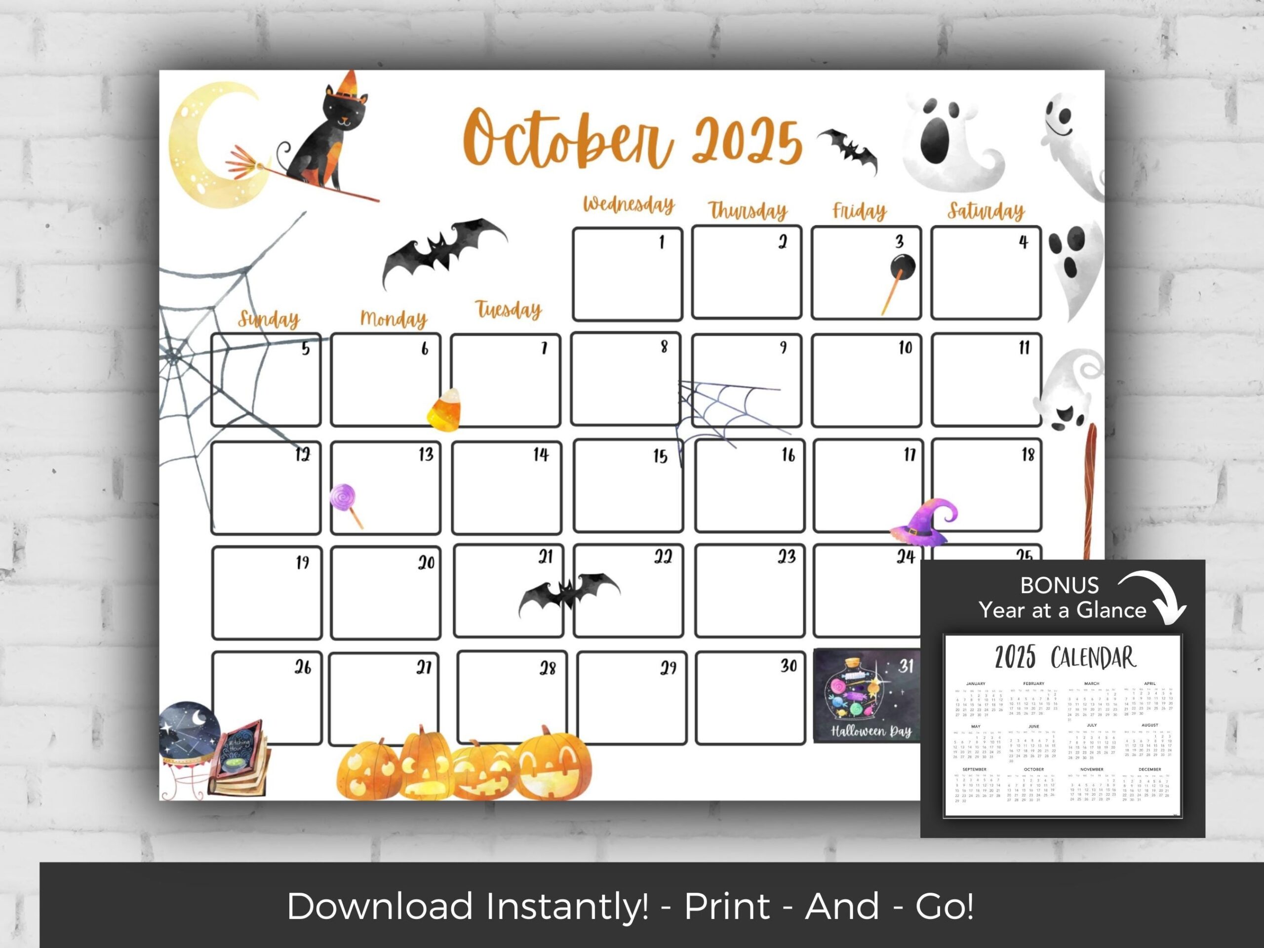 October 2025 Calendar Printabulls