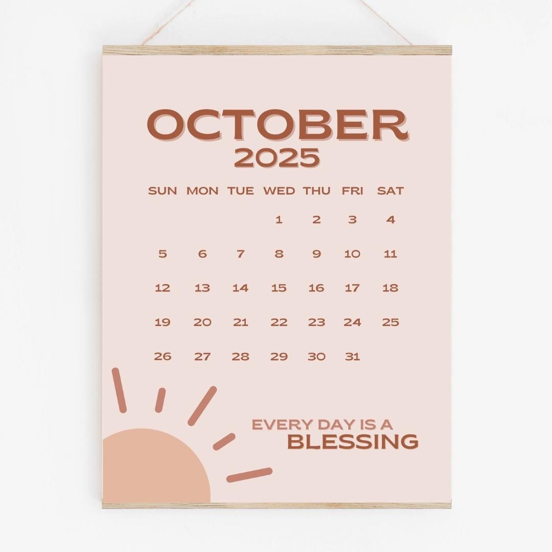 October 2025 Vertical Calendar