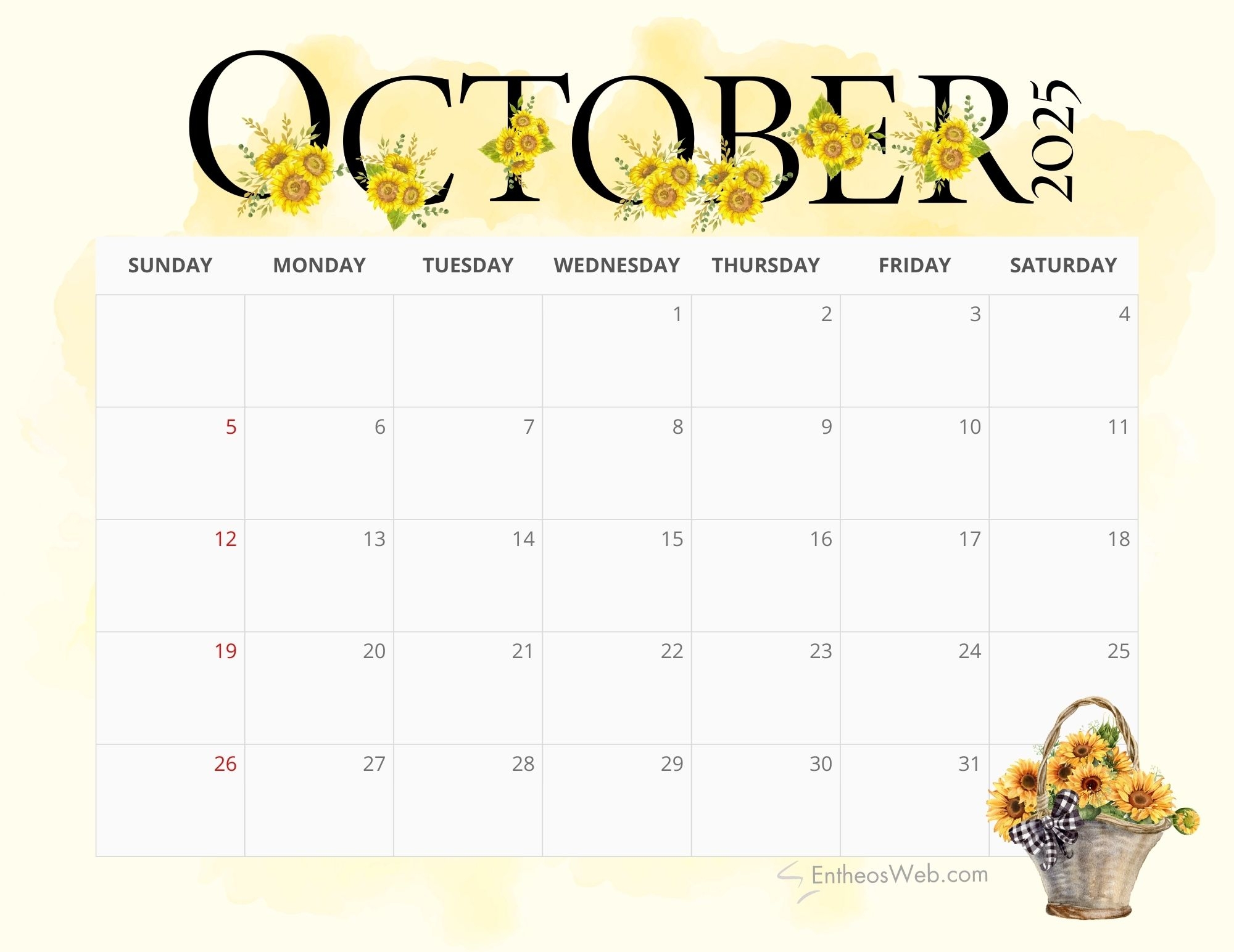 Calendar Planner October 2025
