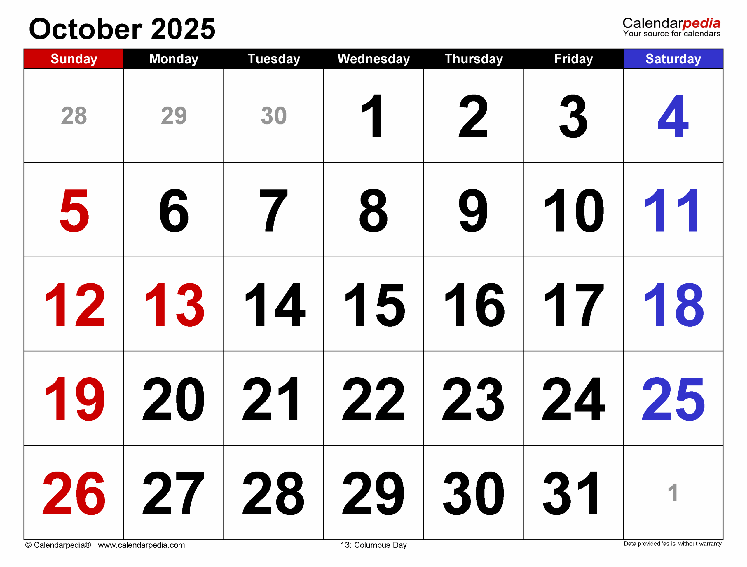 Nyc Calendar October 2025