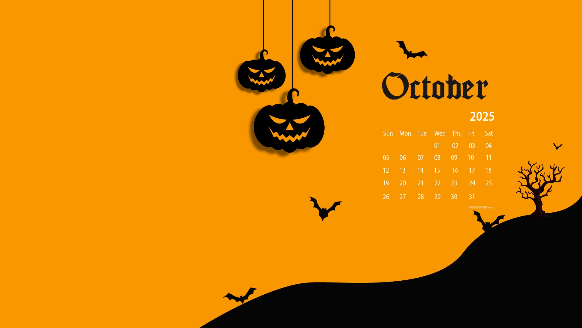 Halloween October 2025 Calendar