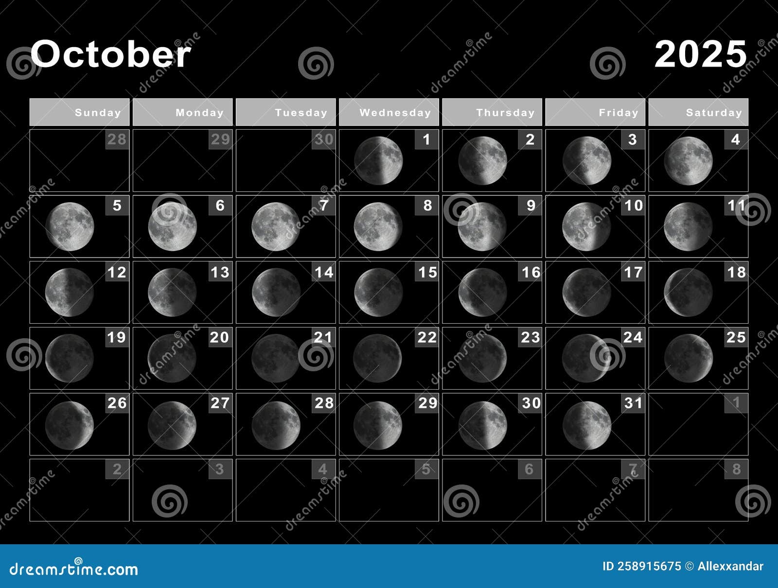 Calendar Of Moon Phases October 2025