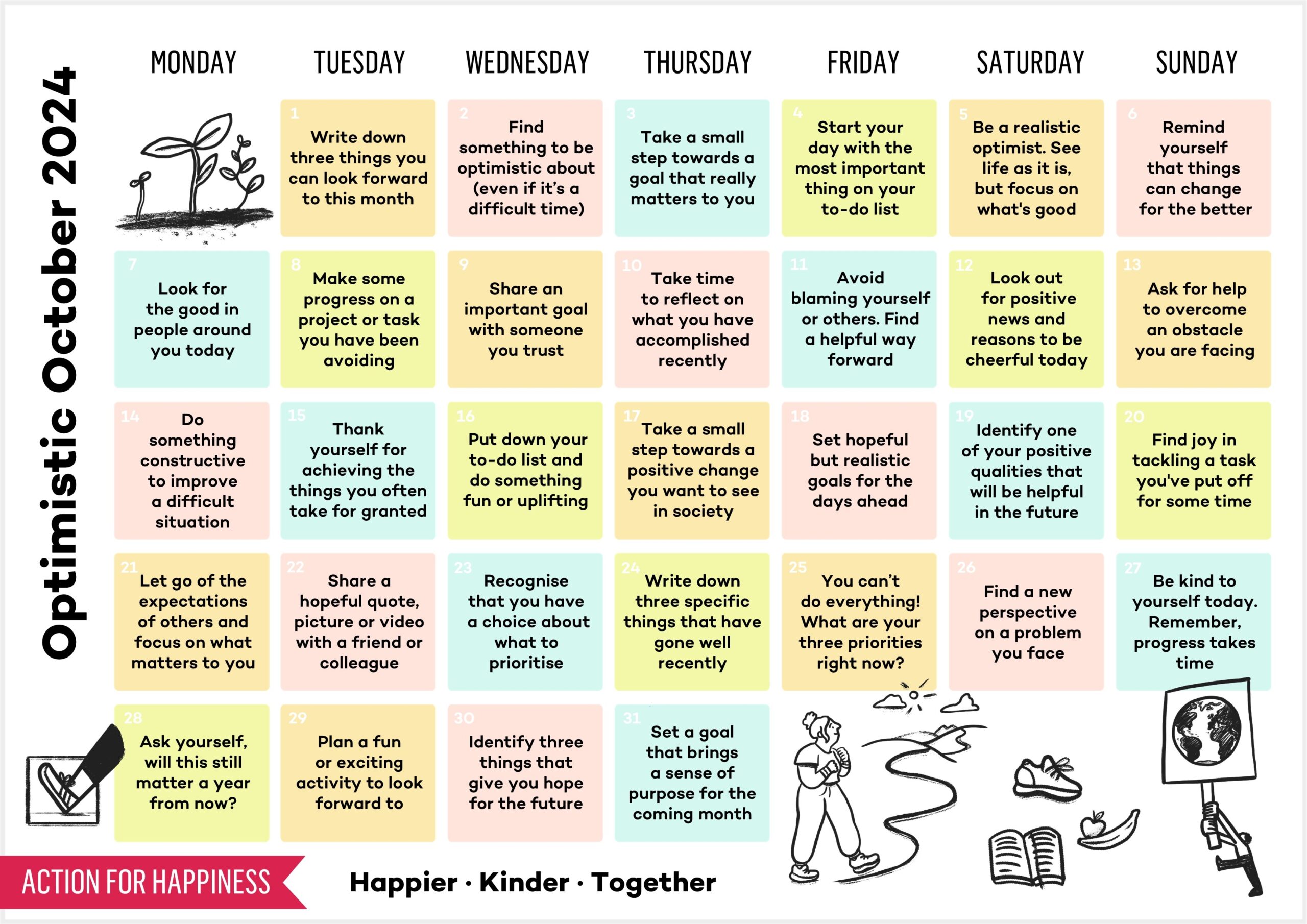 Optimistic October Action For Happiness