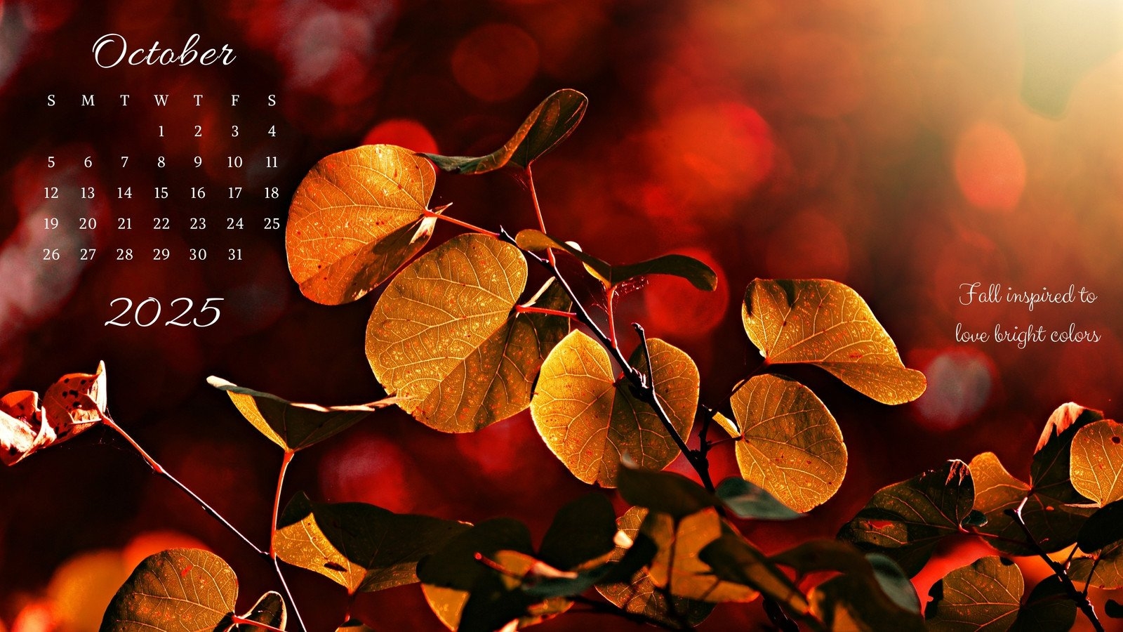 Desktop Calendar Wallpaper October 2025