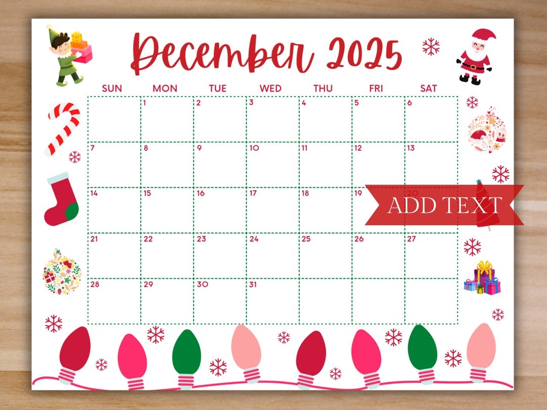 Calendar Template December 2025