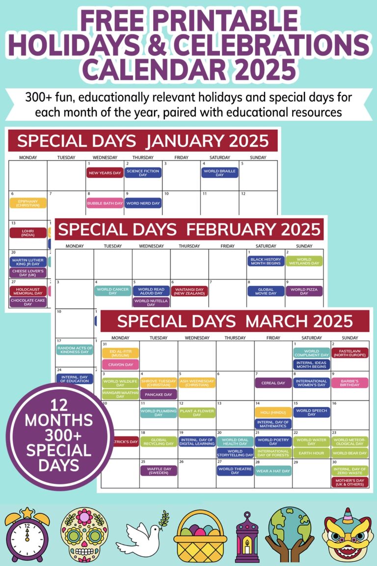 Printable Holidays U0026 Celebrations Around The World Calendar 2025