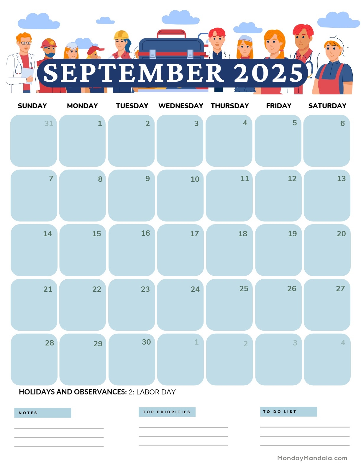 September 2025 Calendar 52 Free PDF Printables 