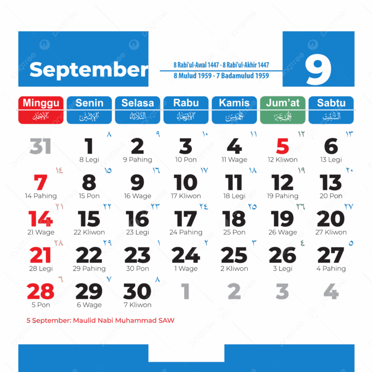 September 2025 Calendar Complete Vector Of Indonesian National Holidays In Blue 2025 Calendar Calendar 2025 Vector September Calendar PNG And Vector With Transparent Background For Free Download