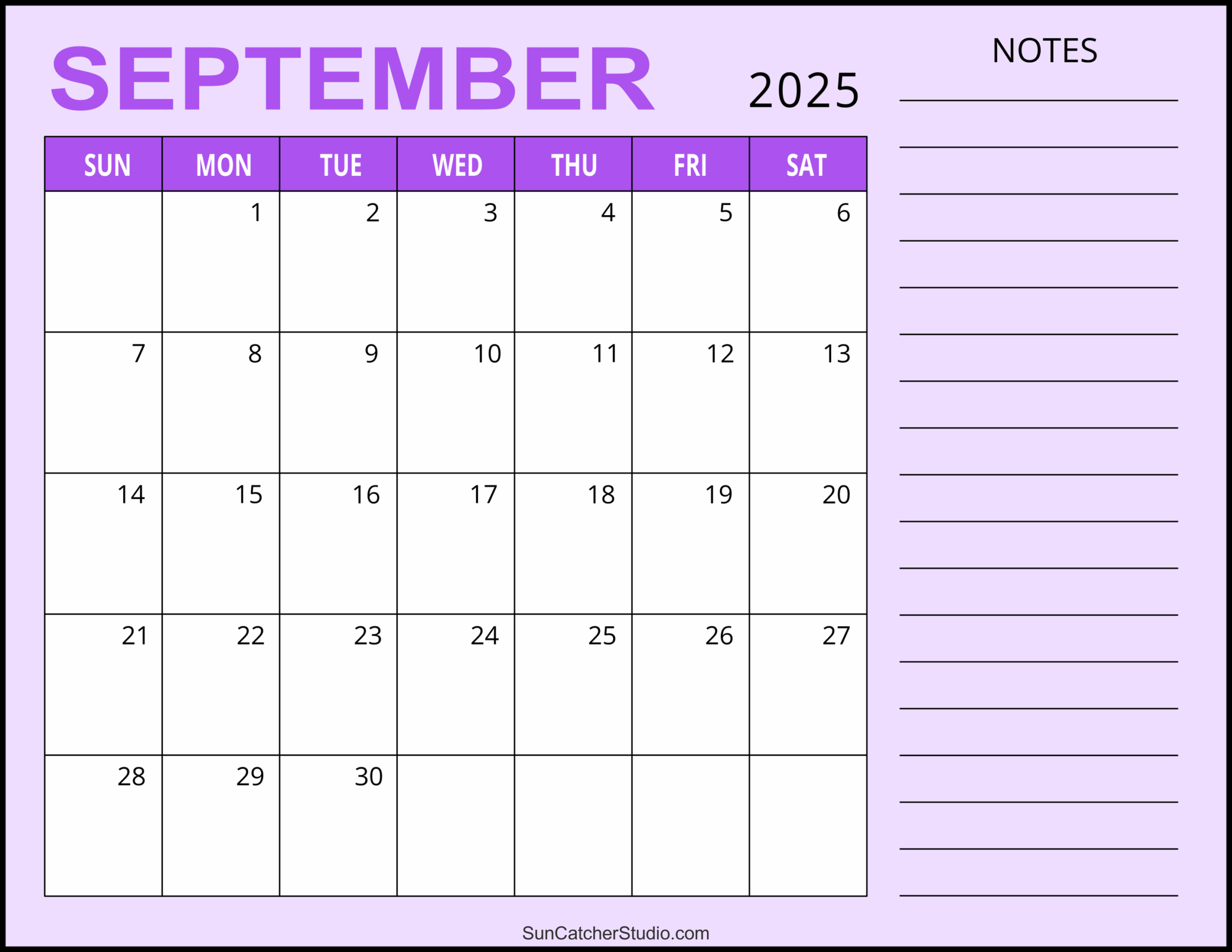 Printable Calendar September 2025 With Holidays