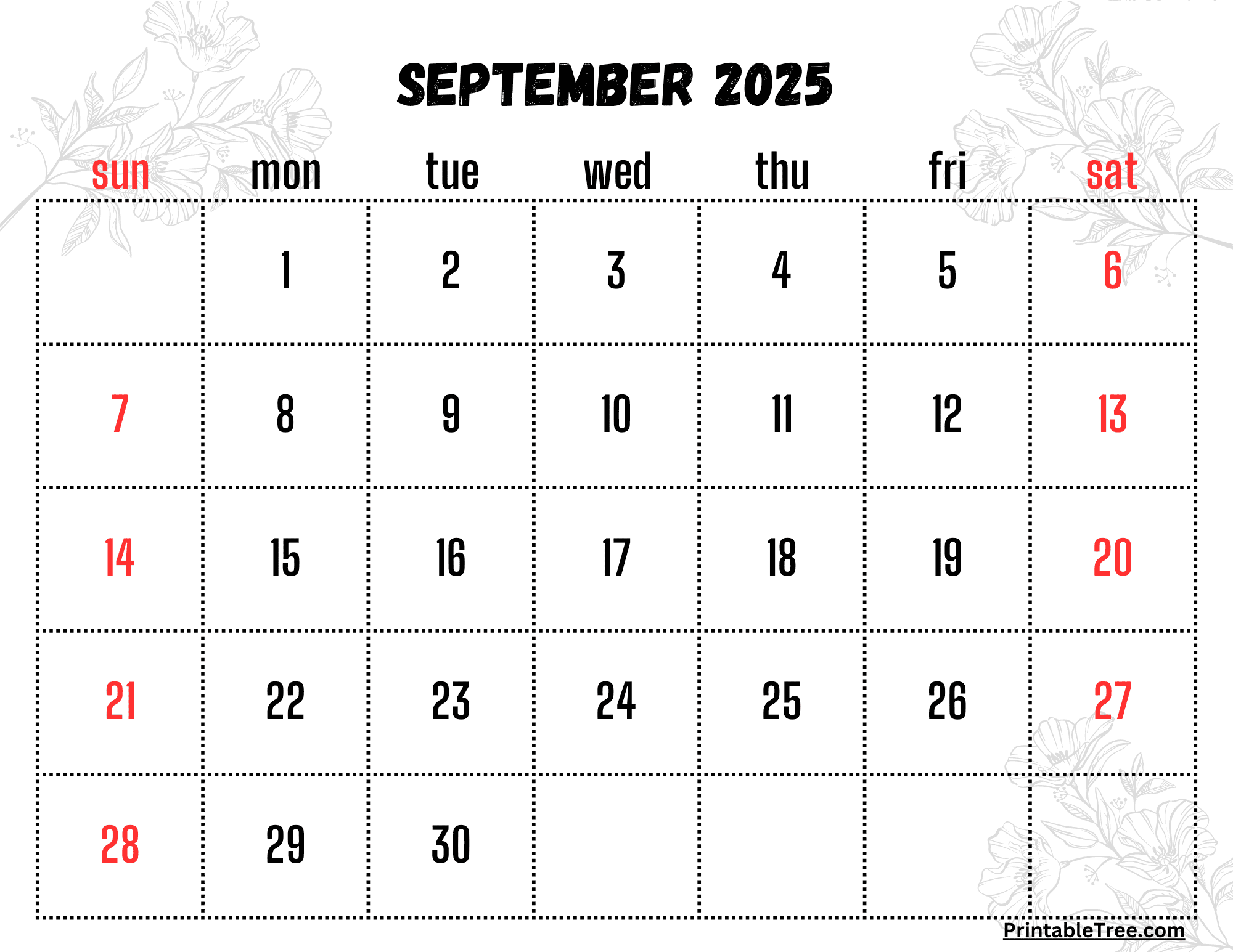 September 2025 Calendar Fancy