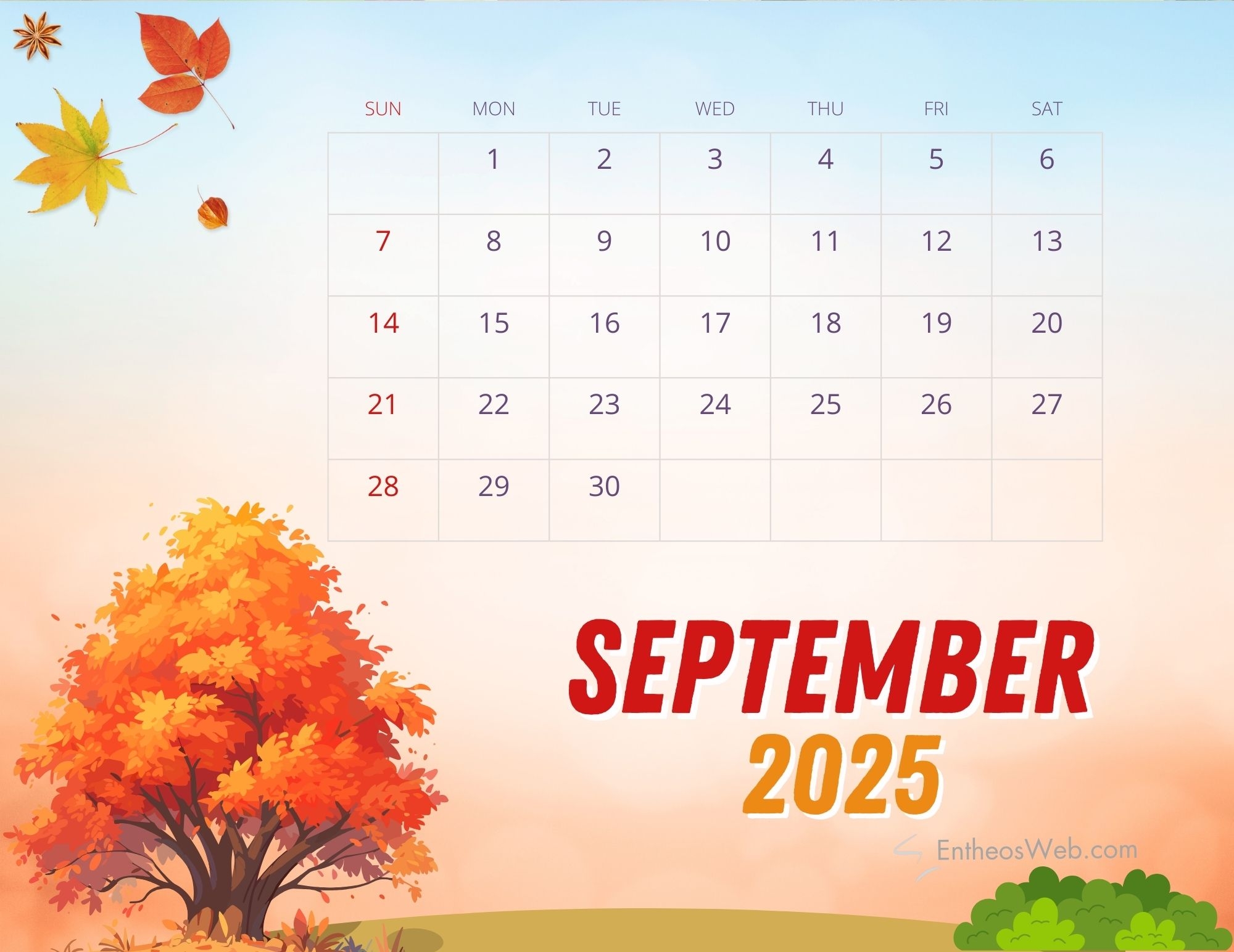 Wallpaper Calendar September 2025