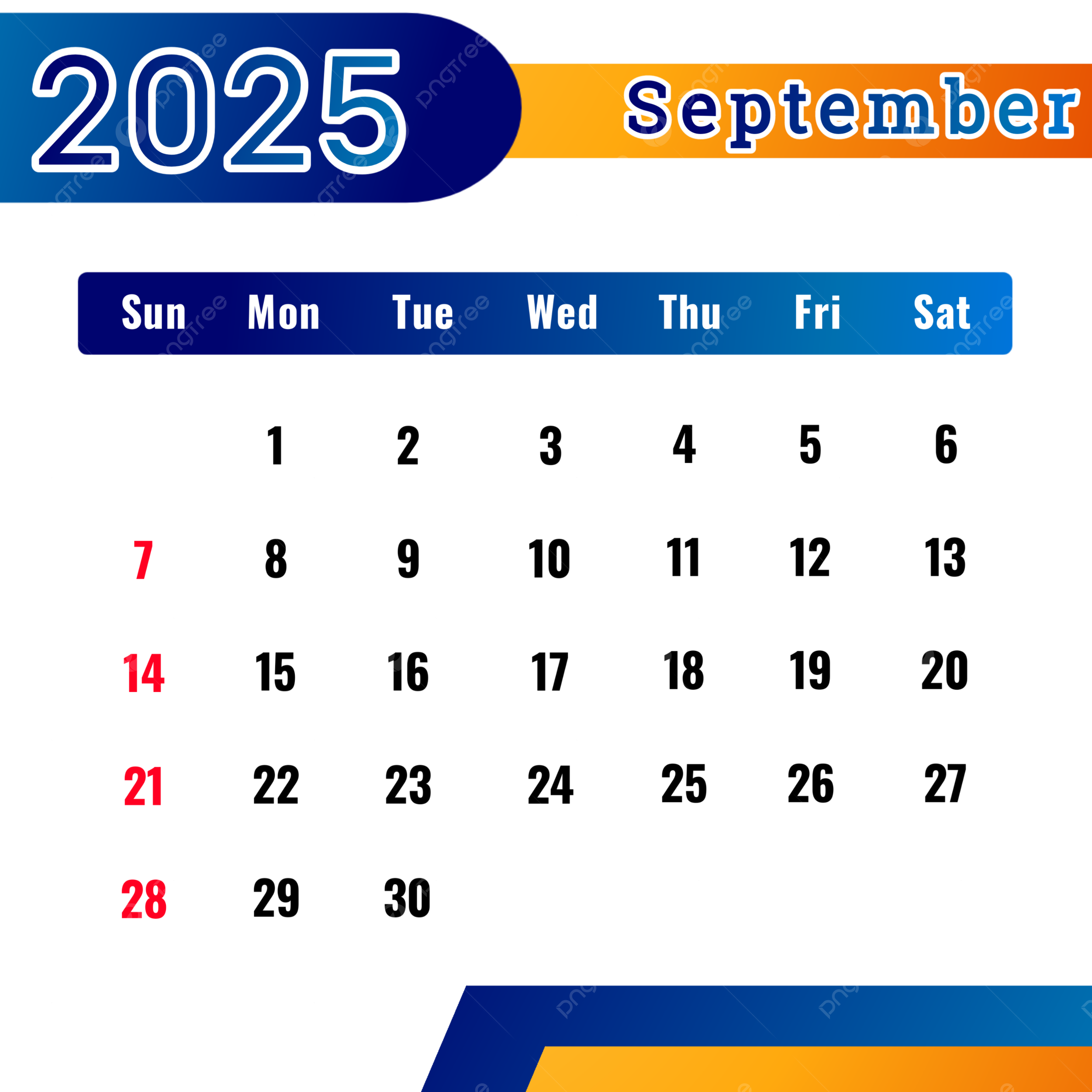 September 2025 Calendar September September Calendar Transparent Calendar PNG Transparent Clipart Image And PSD File For Free Download