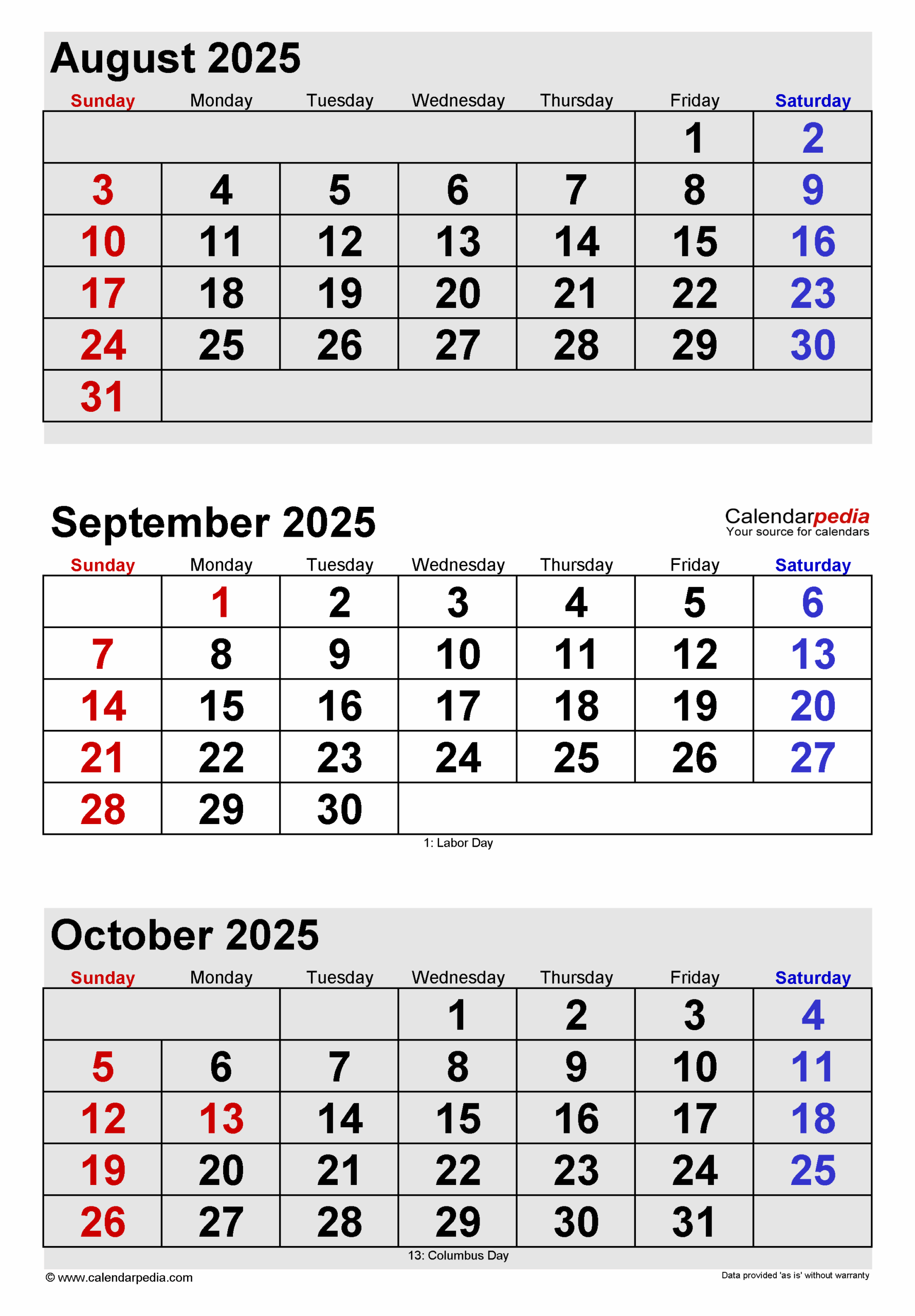 Calendar August 2025 And September 2025