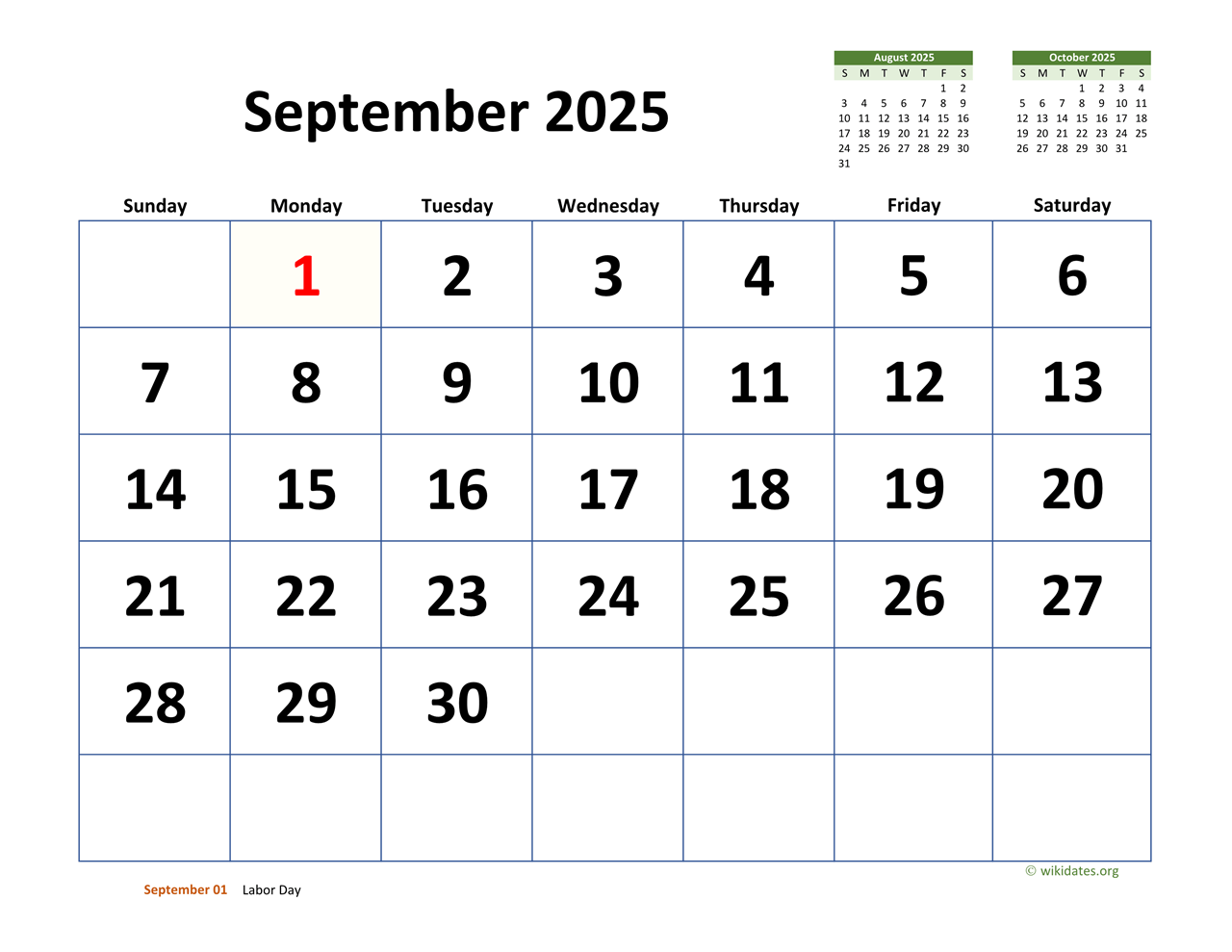 Calender Of September 2025