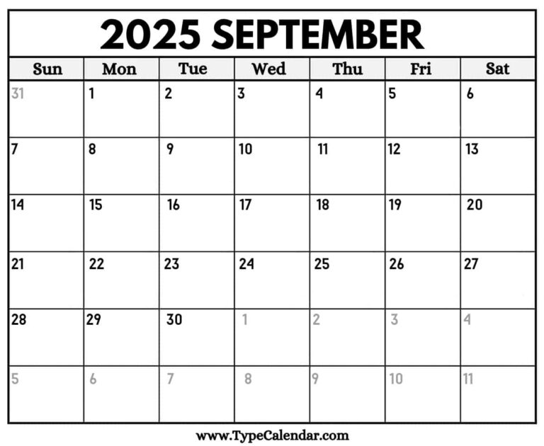 September 2025 Calendars Free Printable Templates