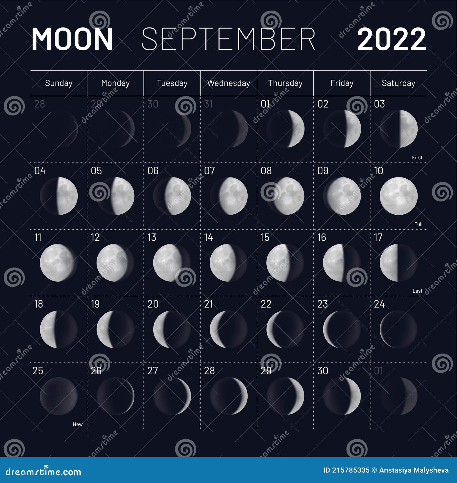 Moon Calender September 2025