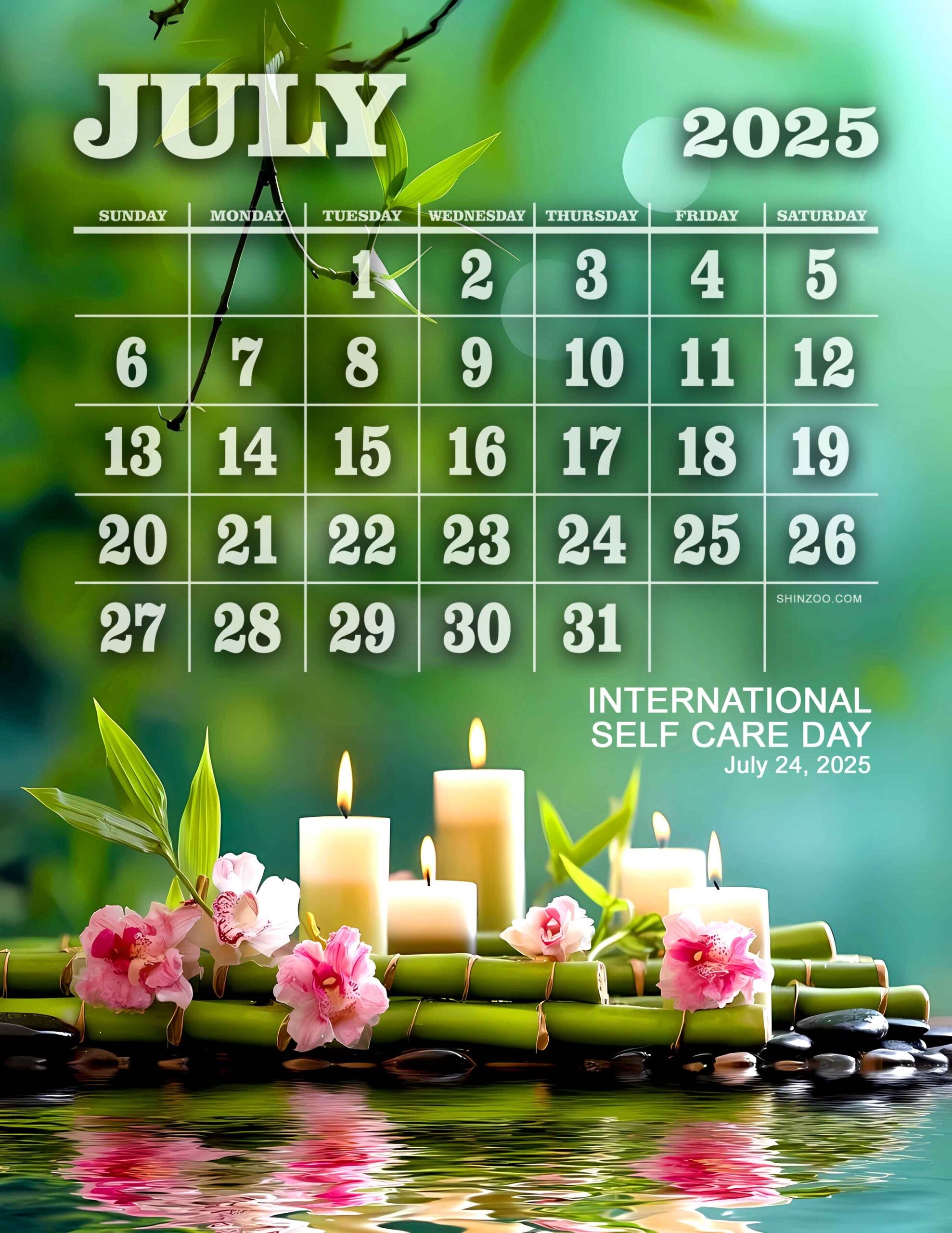 July 2025 Wellness Calendar