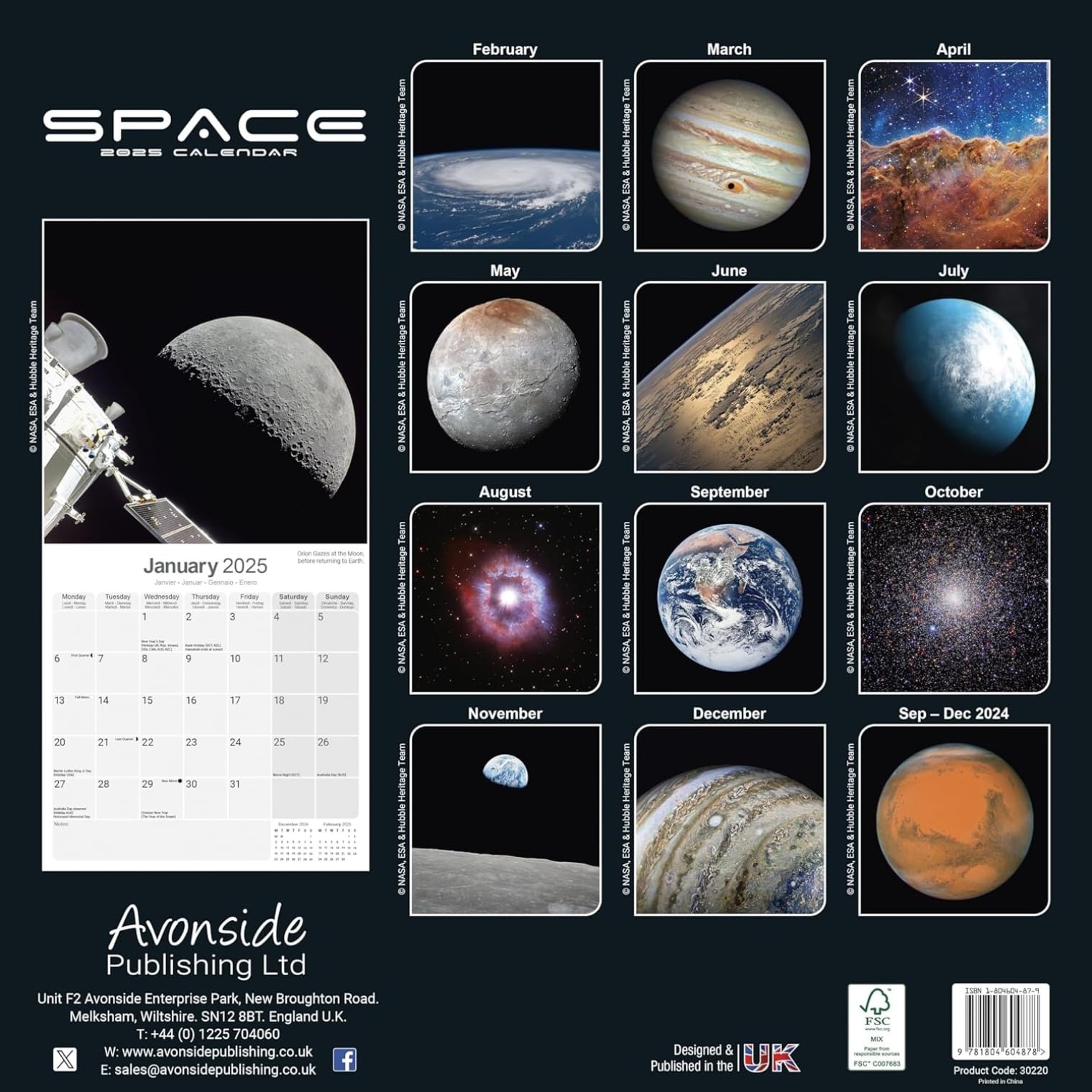 Space Calendar 2025 Square Wall Calendar 16 Month Wall Calendar September 2024 To December 2025 With Free Organisational Stickers Amazon co uk Stationery U0026 Office Supplies