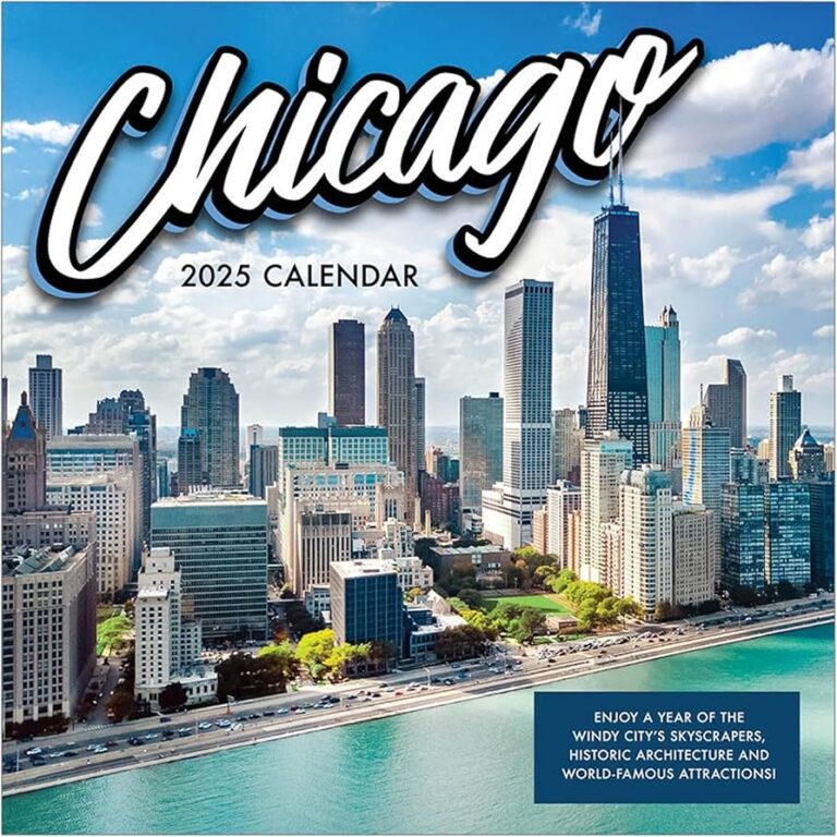 TF PUBLISHING 2025 Chicago Wall Calendar Large Grids For Appointments And Scheduling Vertical Monthly Wall Calendar 2025 Home And Office 