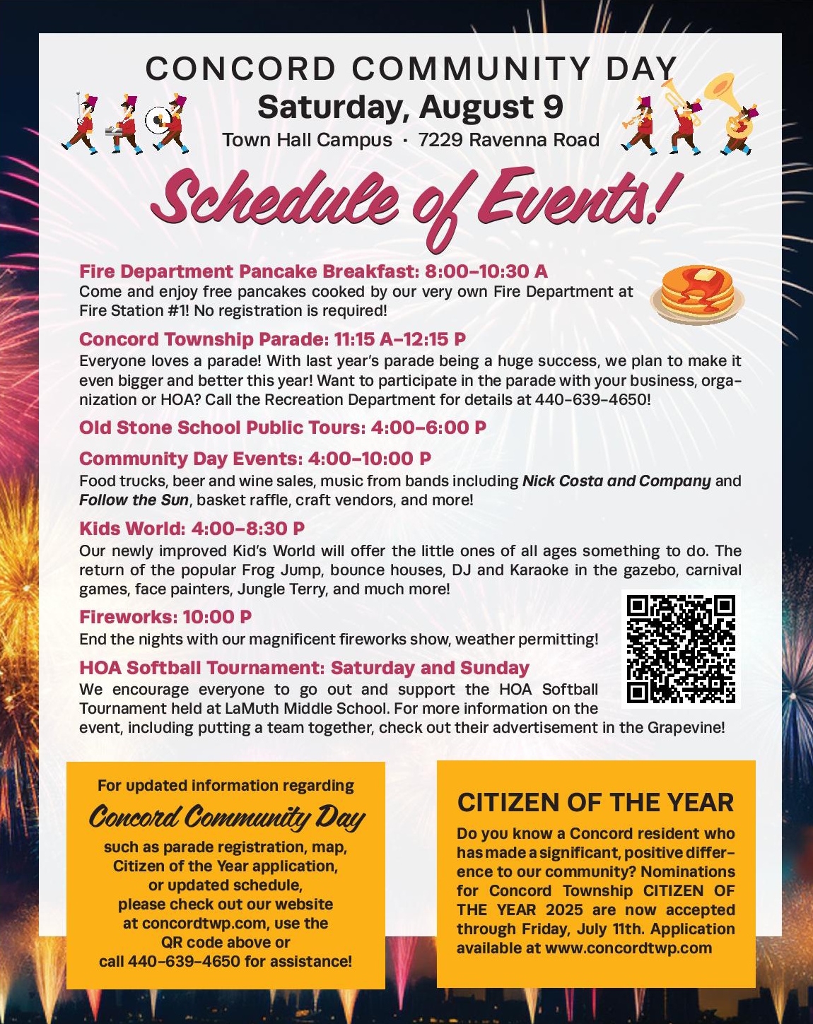 Township Event Calendar July 2025