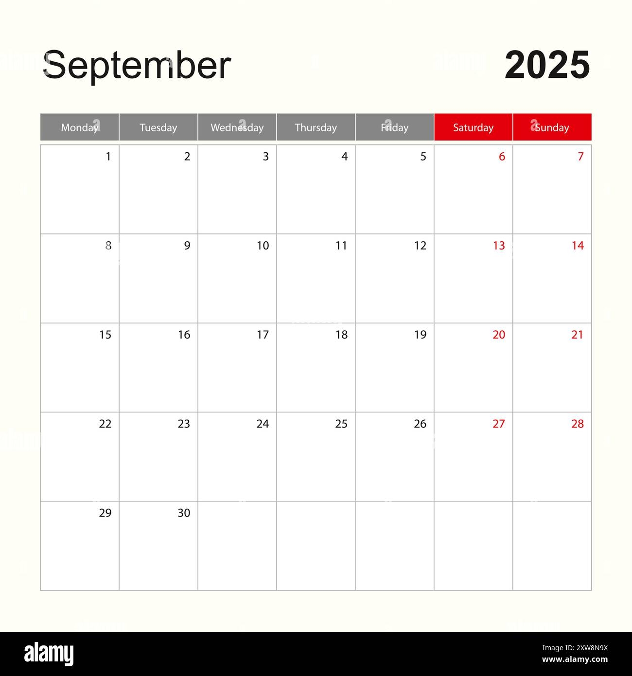 Wall Calendar Template For September 2025 Holiday And Event 