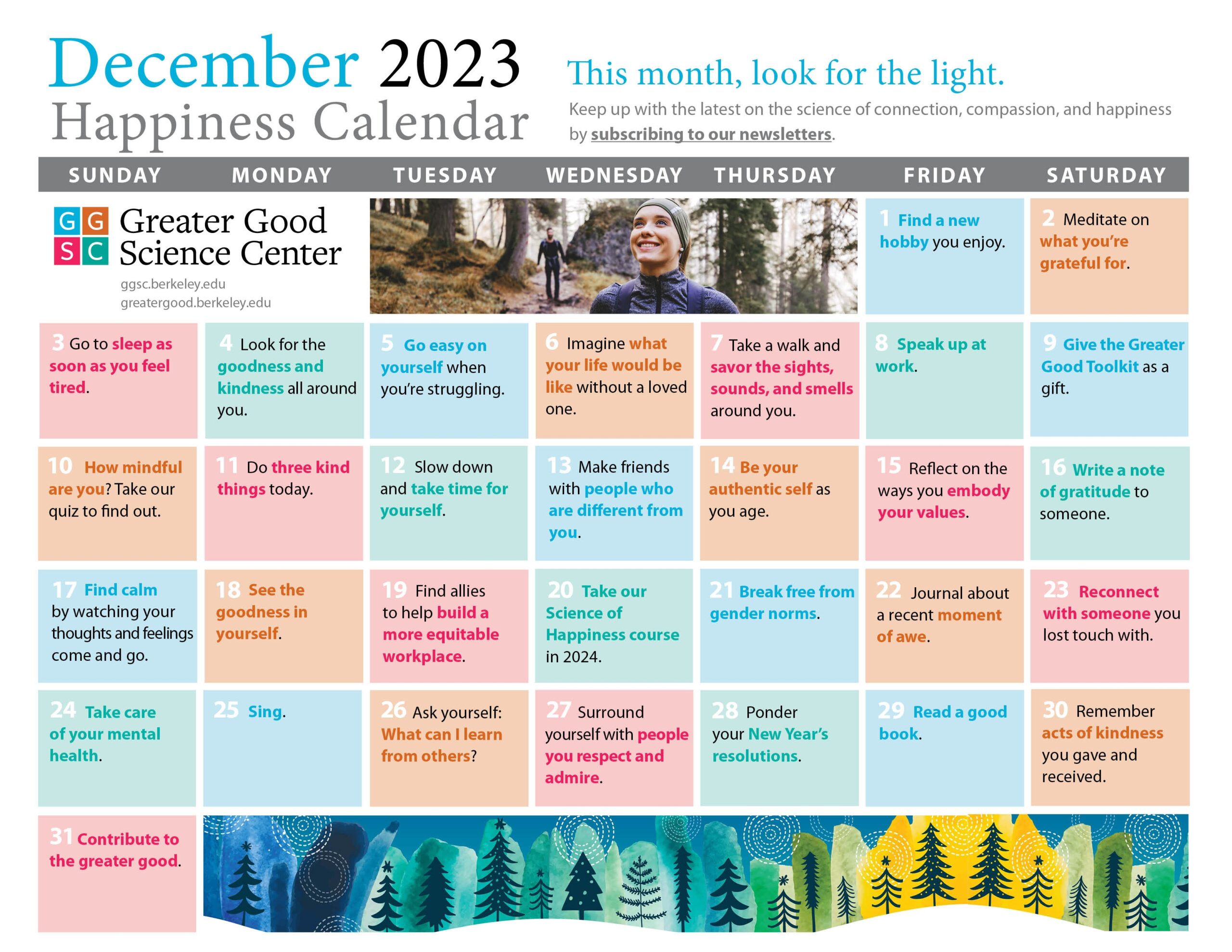 Your Happiness Calendar For December 2023