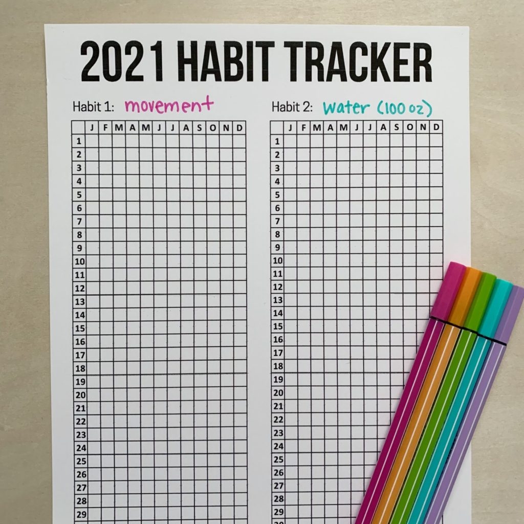 Free Printable Yearly Habit Tracker Printable