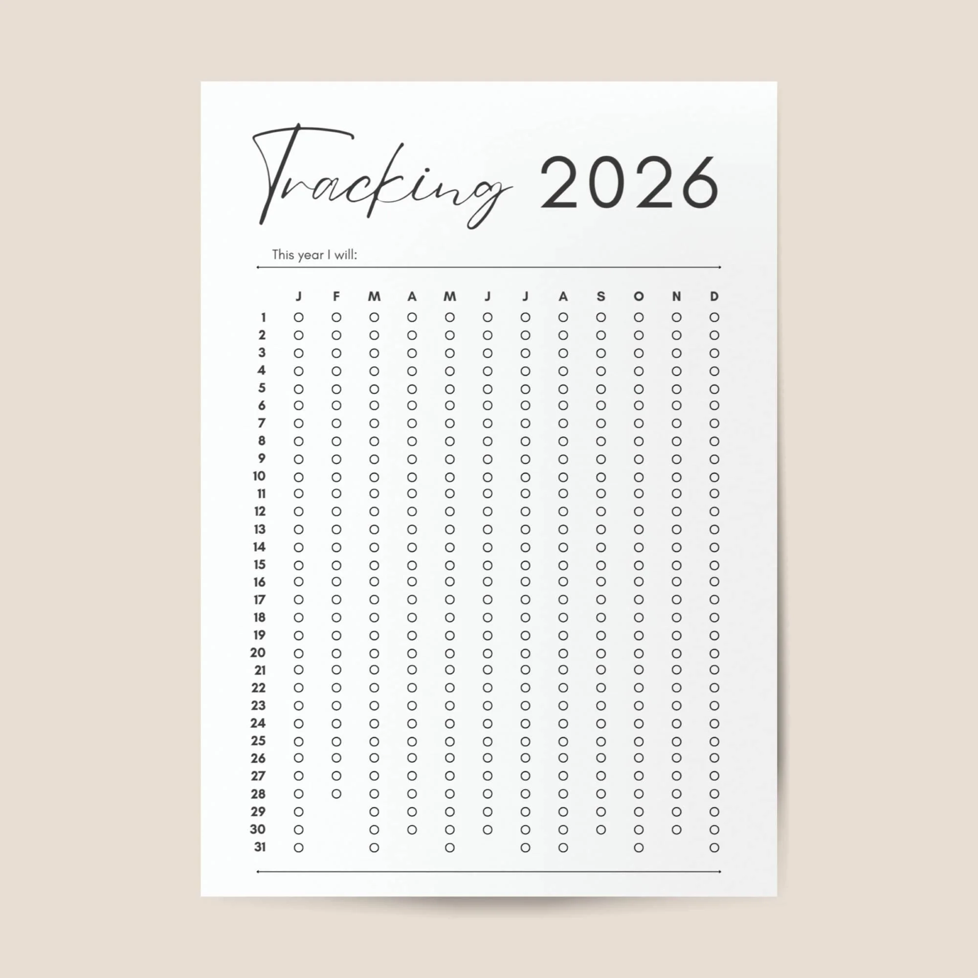 2026 Habit Tracker Printable Yearly Habit Tracking Editable Routine Tracker Monthly Habit Challenge Printable Fillable Tracker Template Etsy