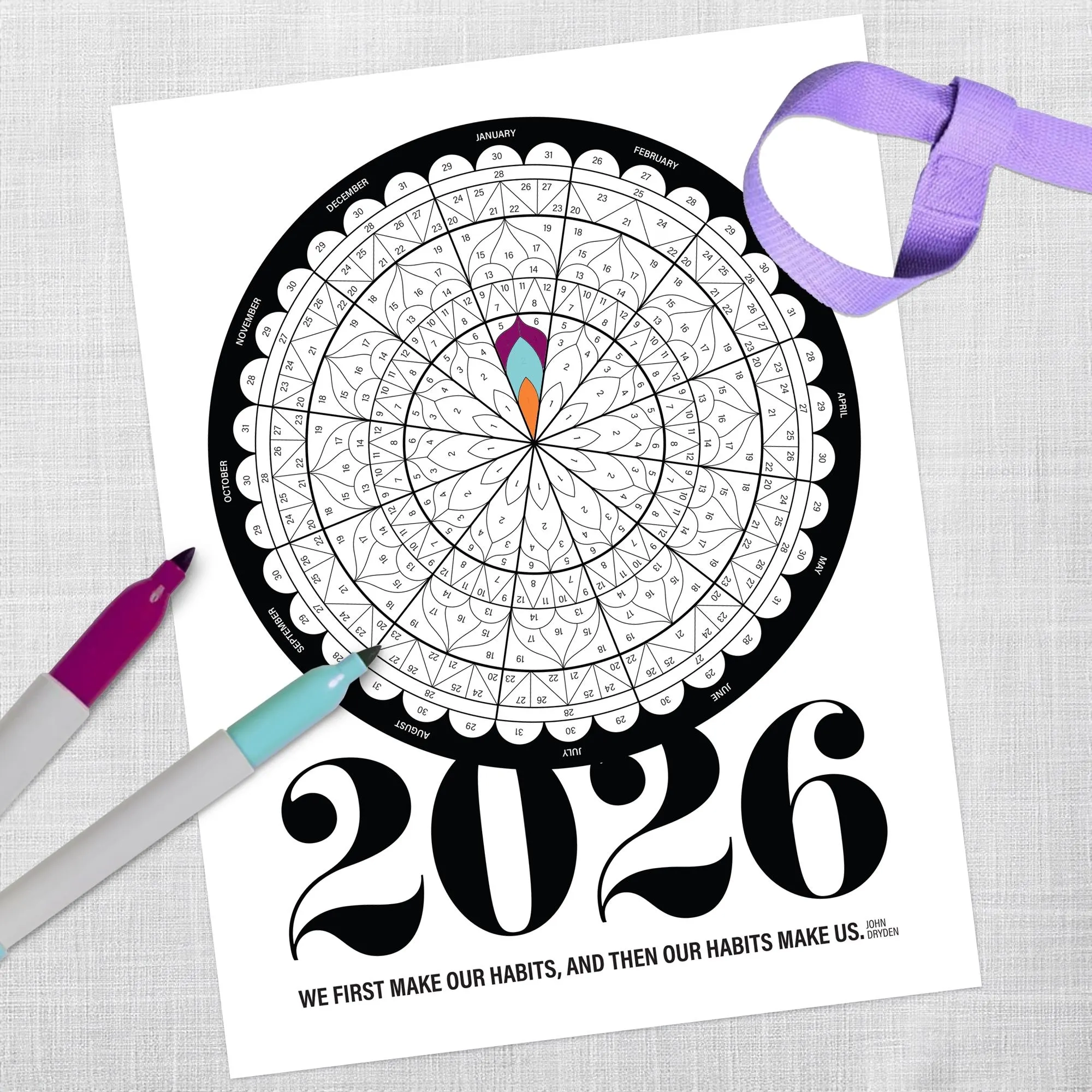 2026 Mandala Habit Tracker Printable Accountability Tool PDF Etsy