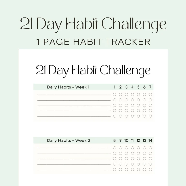 21 Day Habit Challenge Etsy