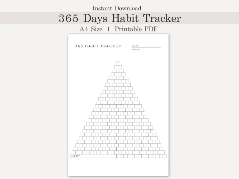 365 Day Habit Tracker Printable Printable Study Planner