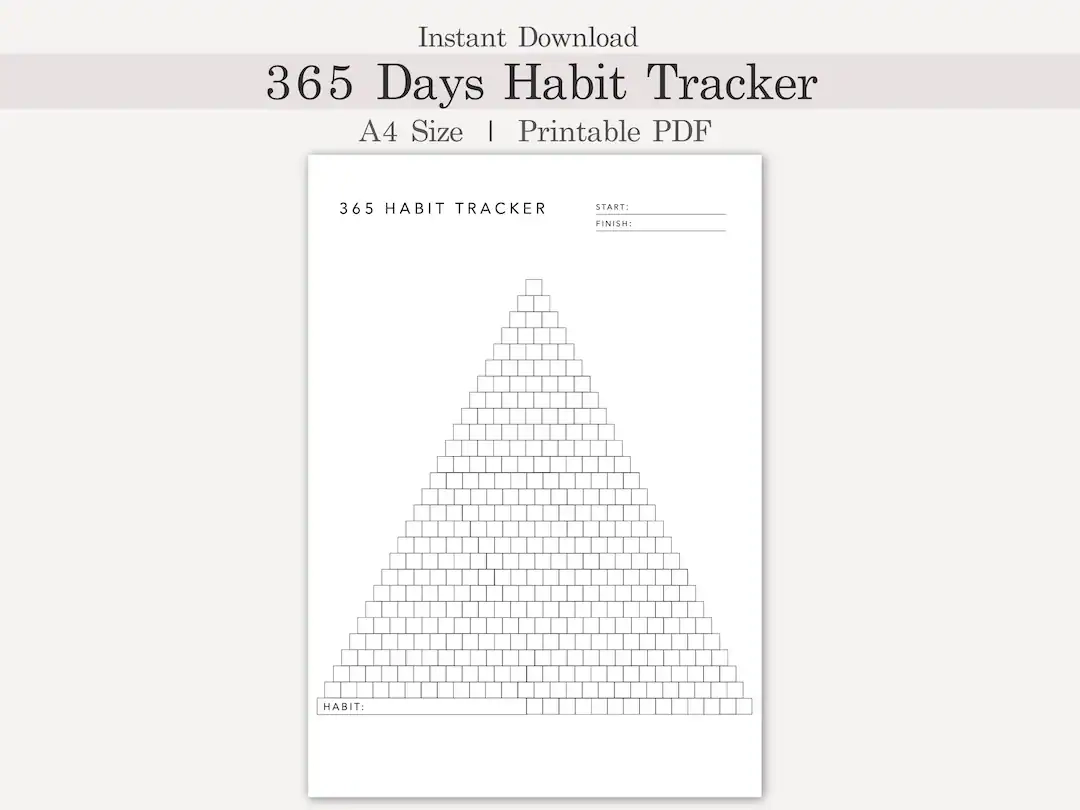 365 Day Habit Tracker Printable Printable Study Planner