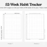 52 Week Habit Tracker Free Printable Passion Planner