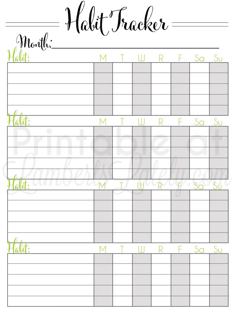 72 Free Editable Habit Tracker Printables LL Home