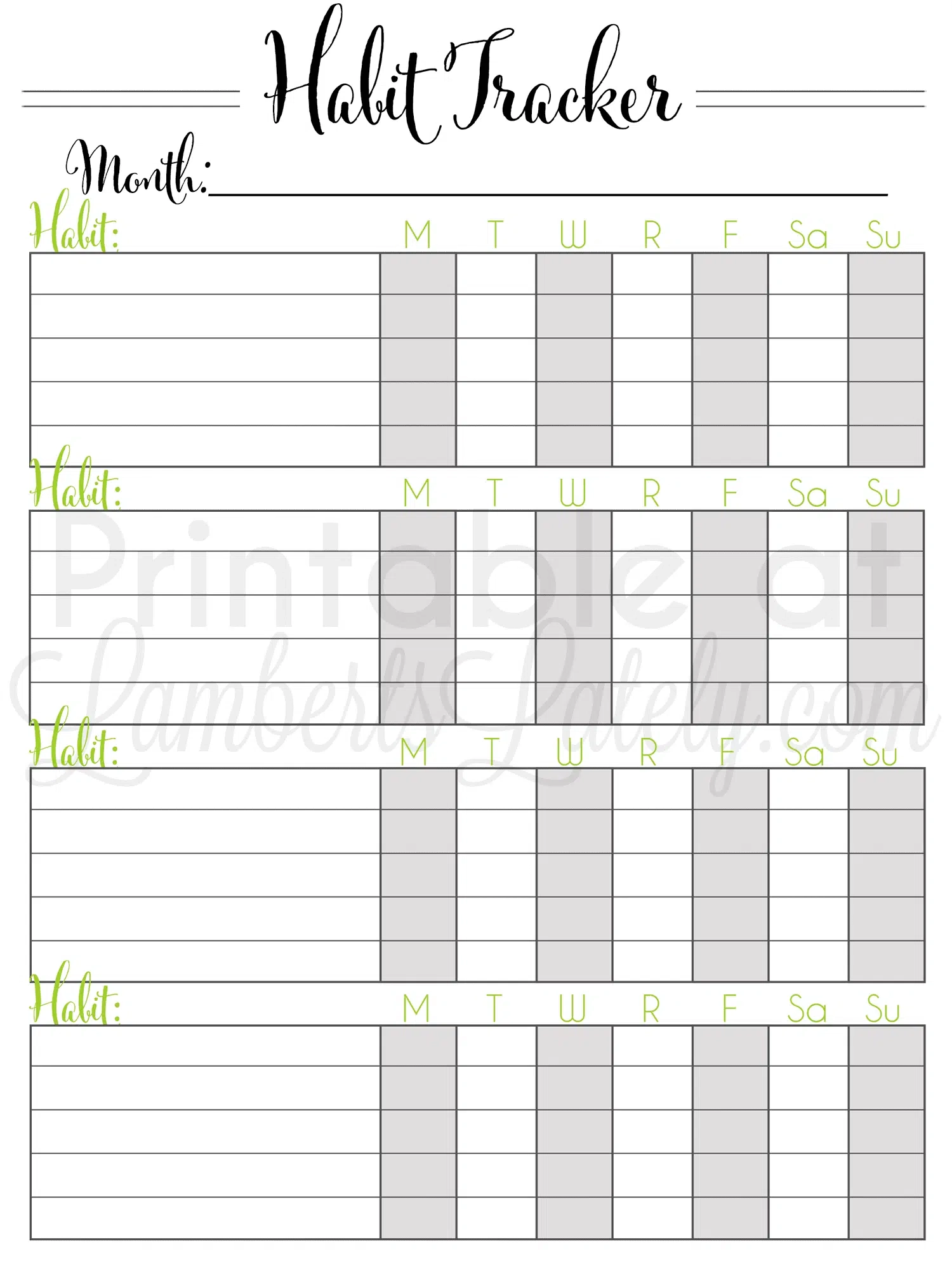 72 Free Editable Habit Tracker Printables LL Home