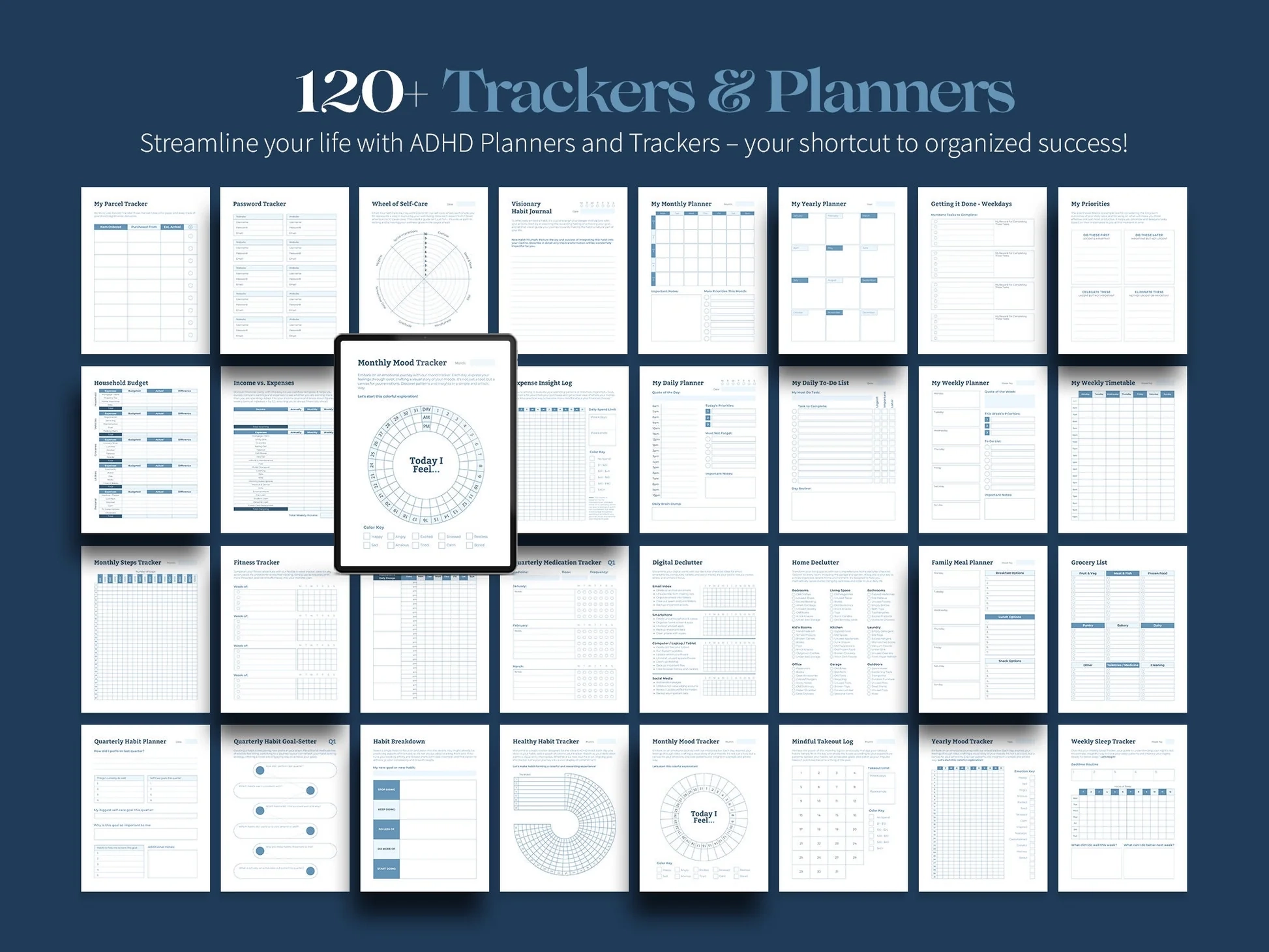 ADHD Adult Printable Planners And Trackers Simplifymysocials
