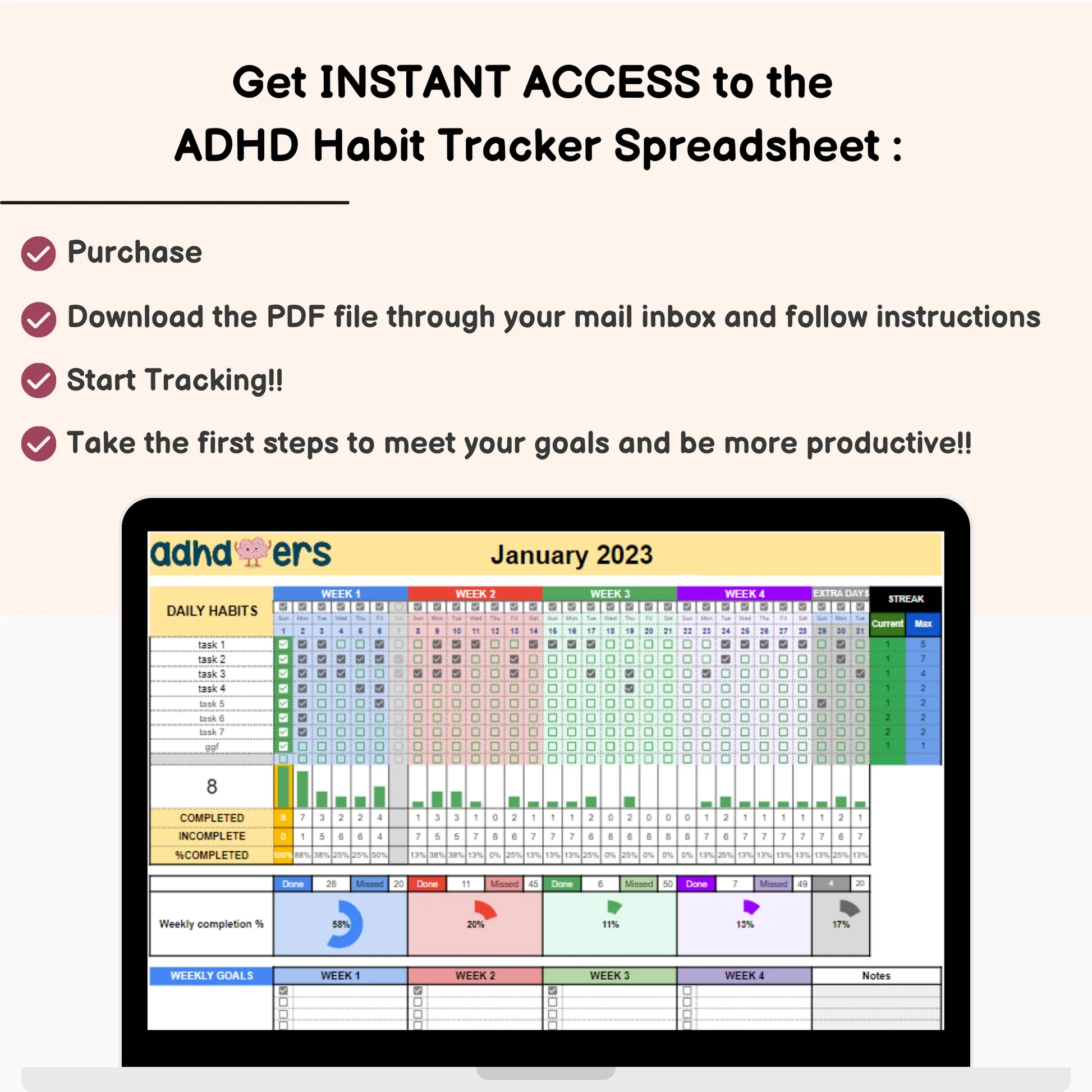 Adhd Habit Tracker Printable