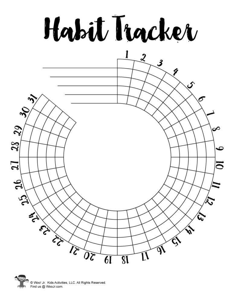 BUJO Habit Tracker Printables Woo Jr Kids Activities Children s Publishing