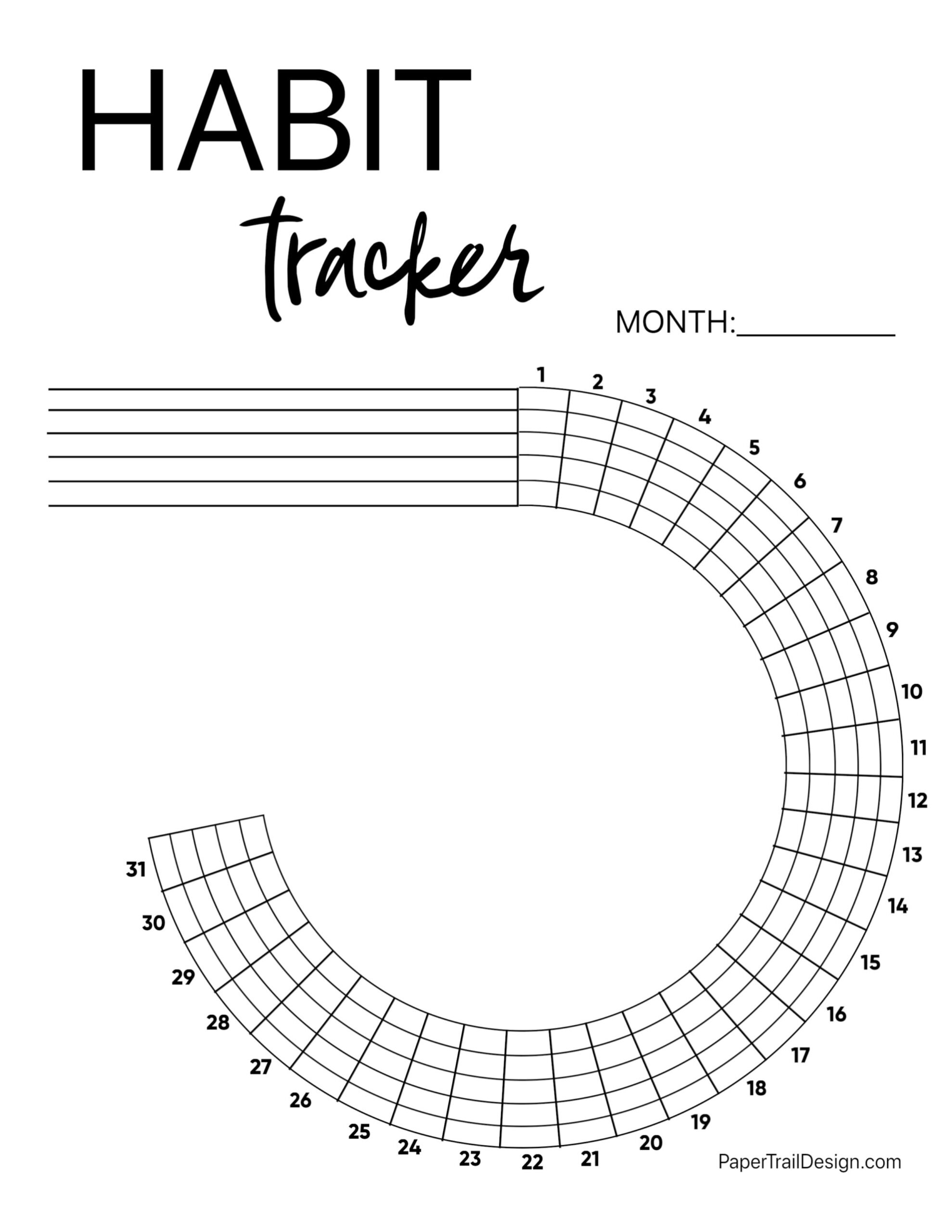Habit Tracker Printable Circle