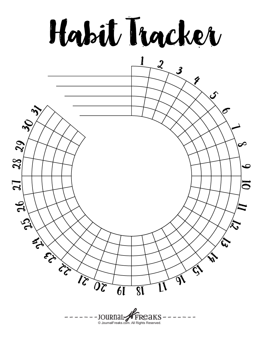 31 Day Habit Tracker Printable