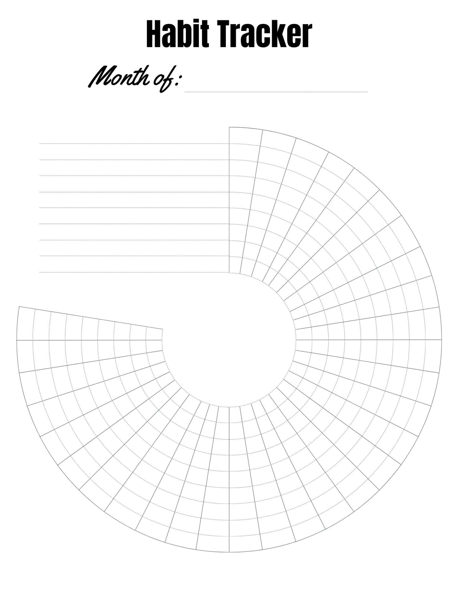 Colorful Monthly Circle Habit Tracker Free Printable