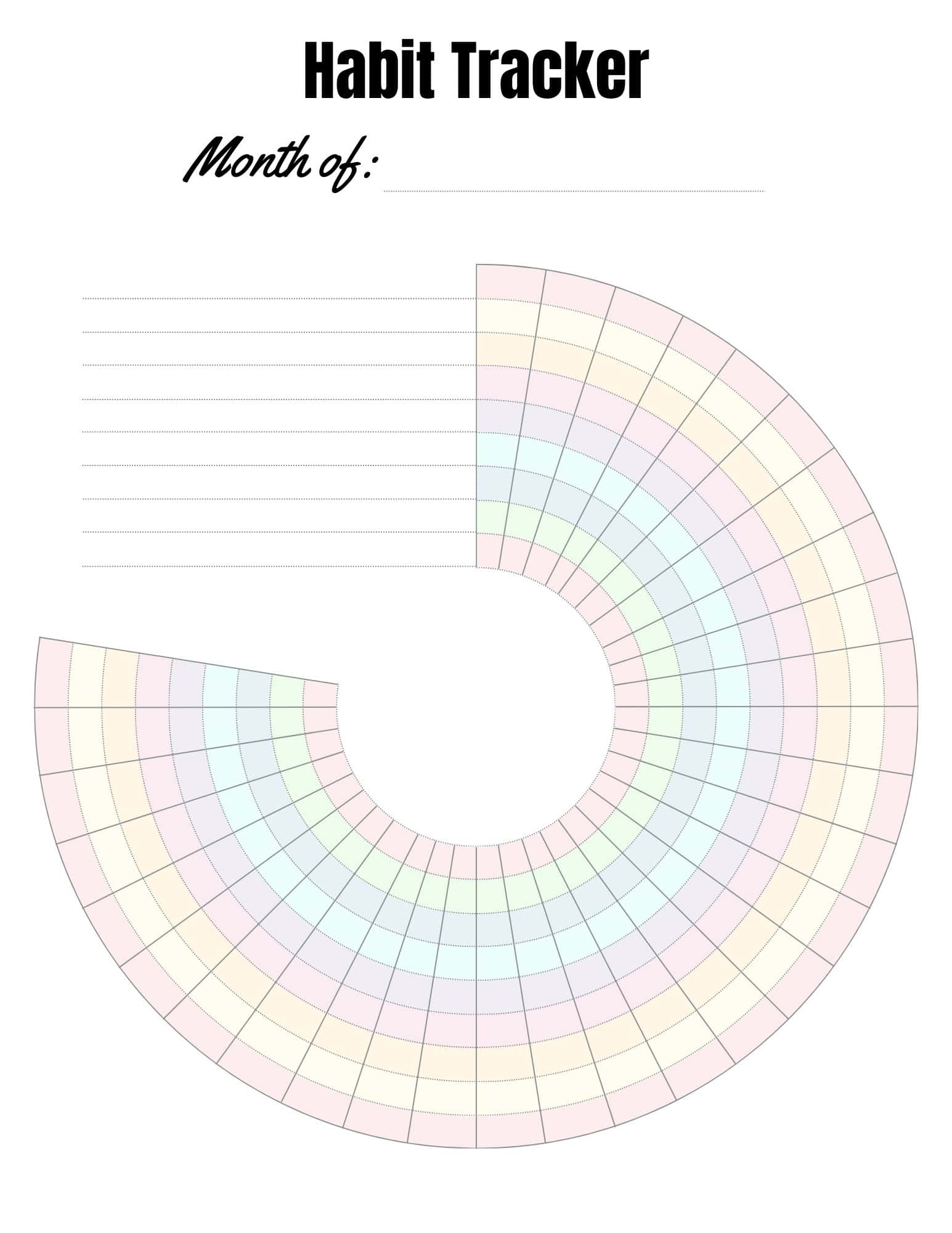 Cute Circle Habit Tracker Free Printable Monthly PDF And Canva Template