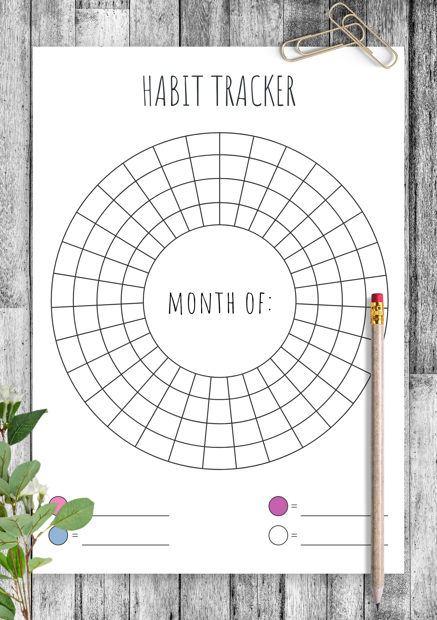 Circular Habit Tracker Printable