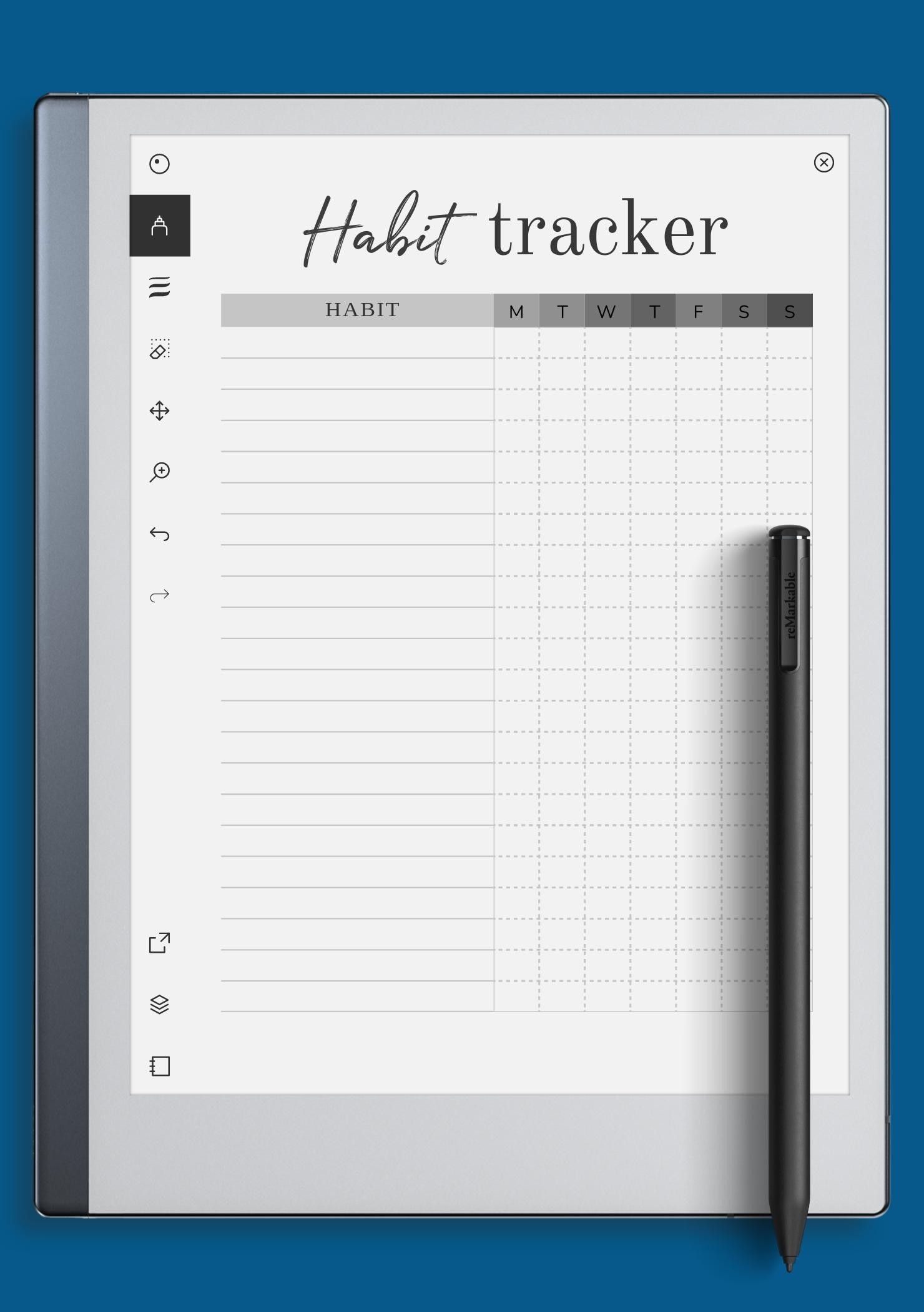 Habits Tracker Printable Portrait