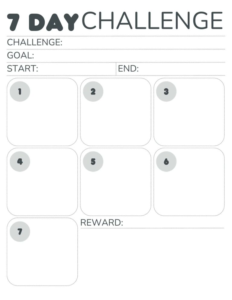 FREE 7 Day Challenge Calendar PDF