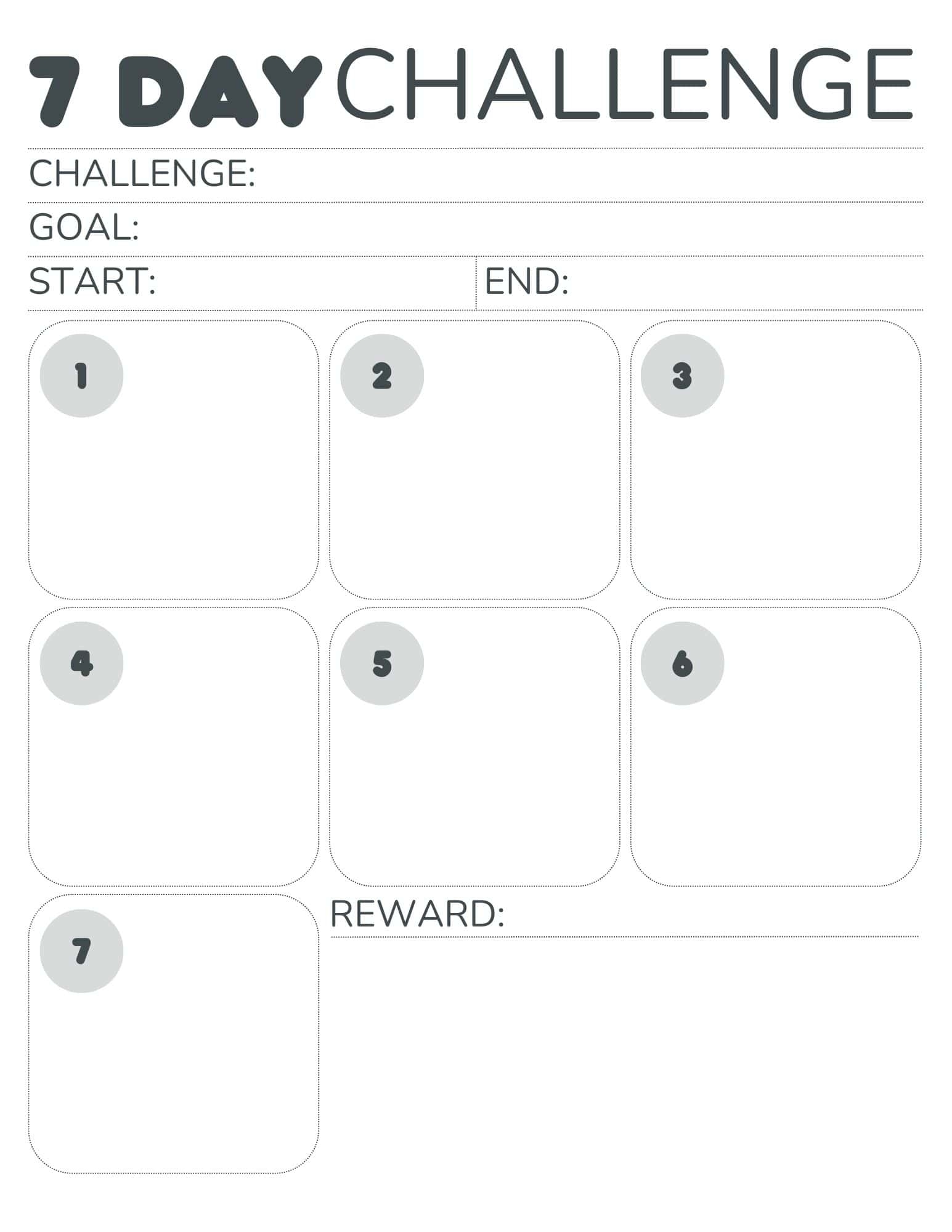 FREE 7 Day Challenge Calendar PDF FREE 7 Day Challenge Calendar PDF